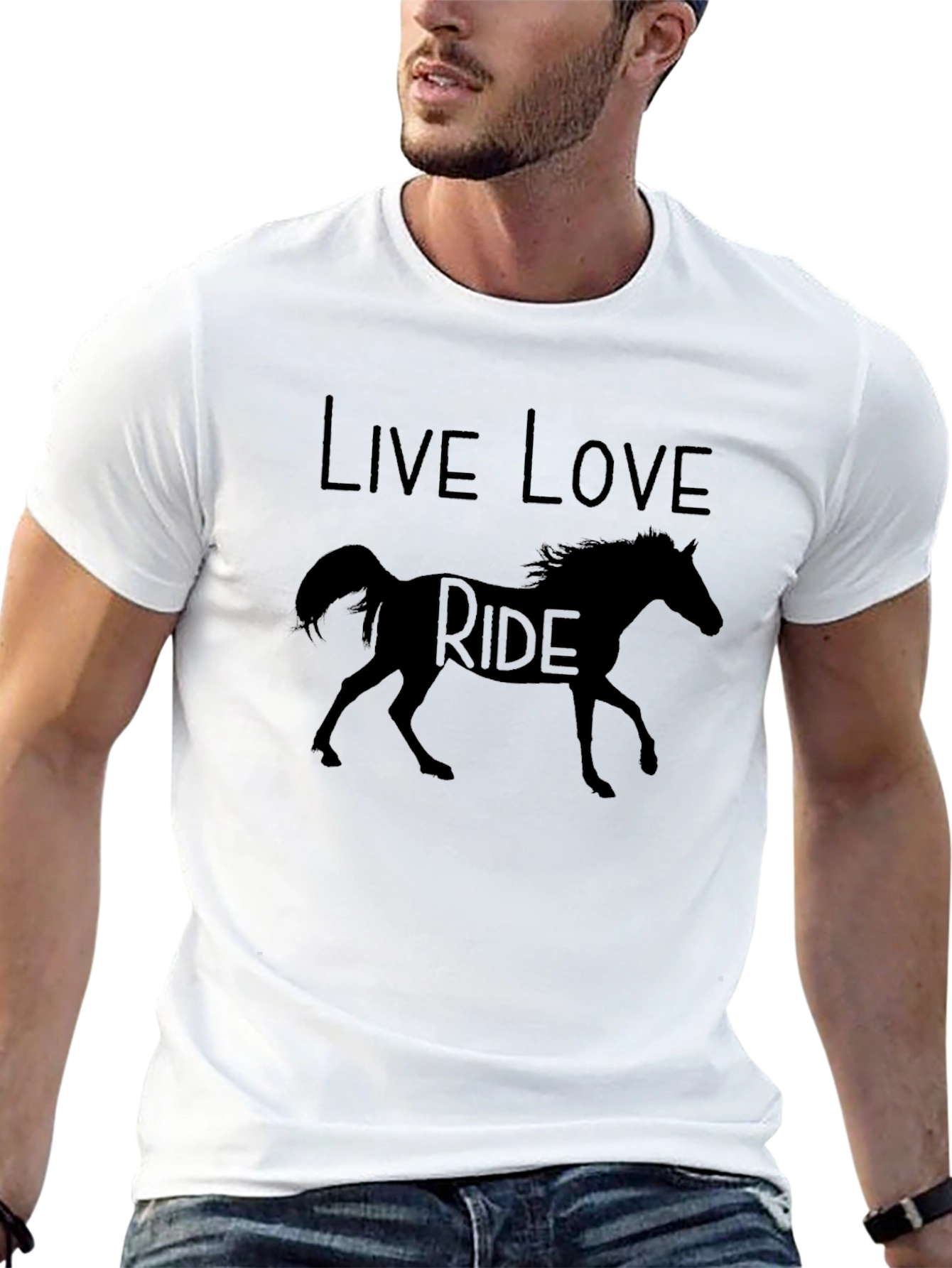 Black Live Love Ride Horse Graphic T-Shirt view 13