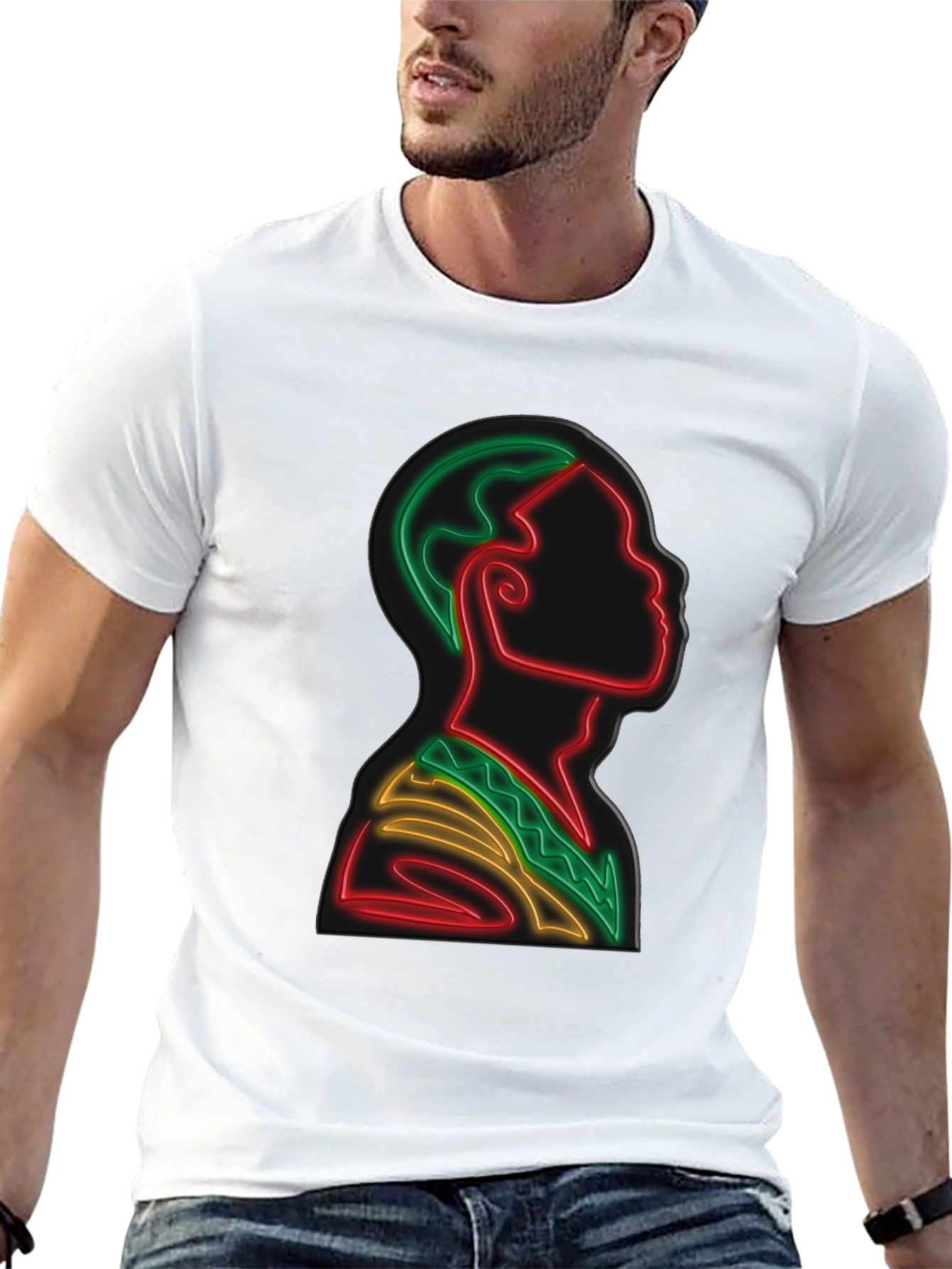 Black Neon Portrait Graphic Tee - Black view 13