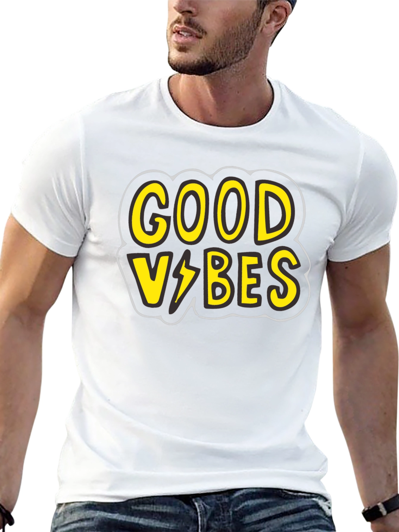 Good Vibes Graphic Tee - Black Cotton T-Shirt - 13