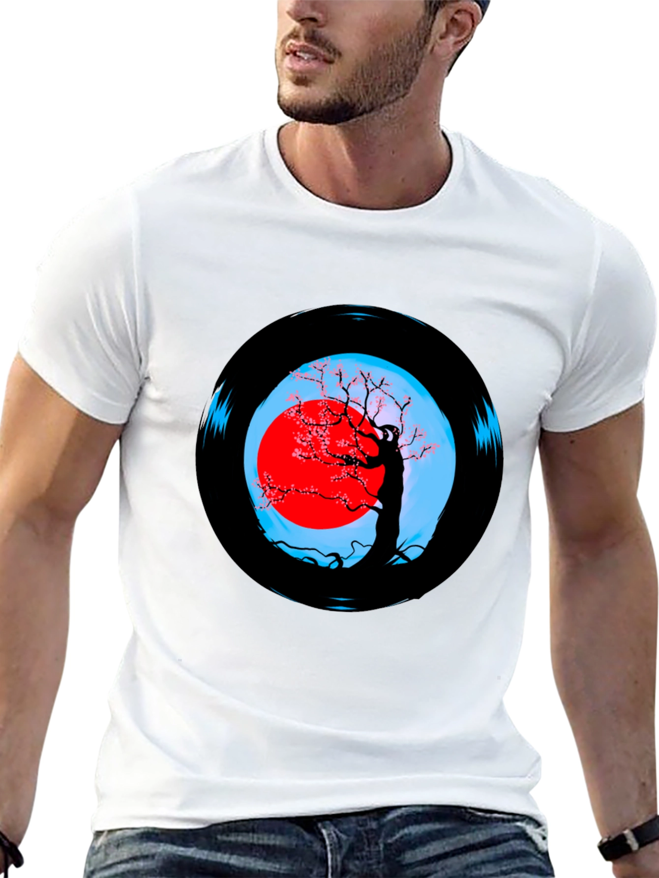 Black Vinyl Record Tree Graphic Tee view 13