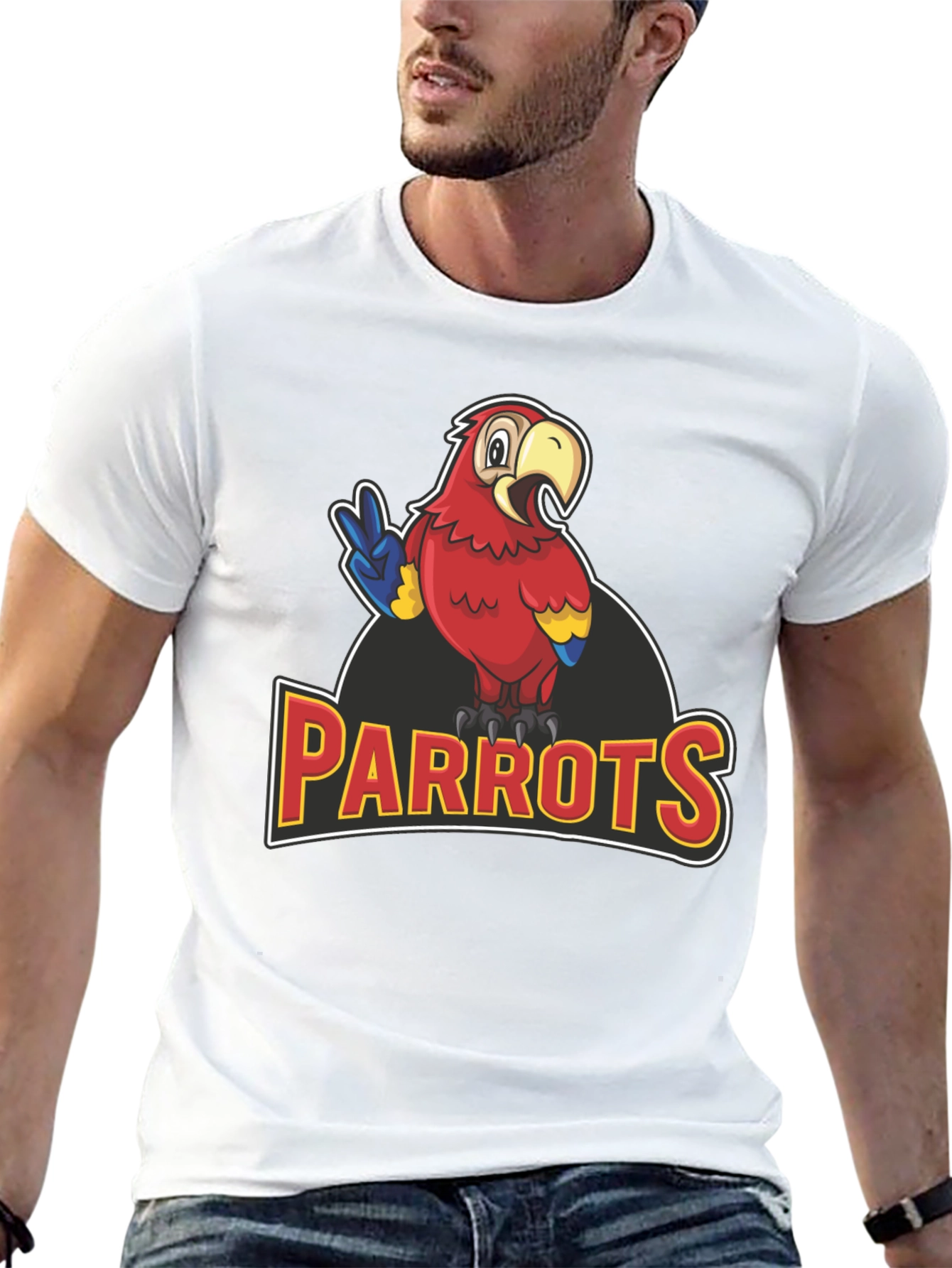 Black Parrots T-Shirt - Black Graphic Tee for Parrot Lovers view 13
