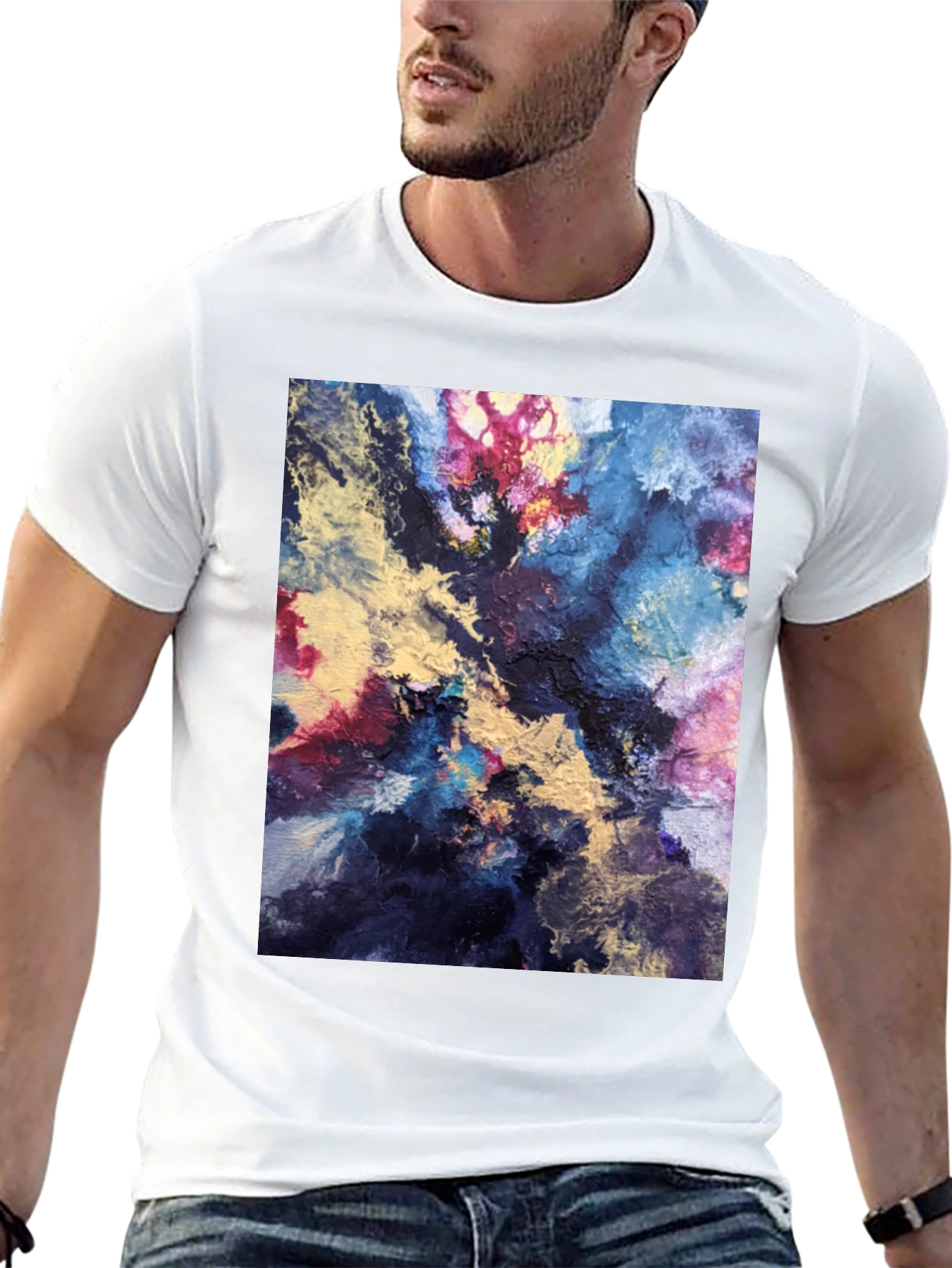 Black Abstract Art Black T-Shirt view 13