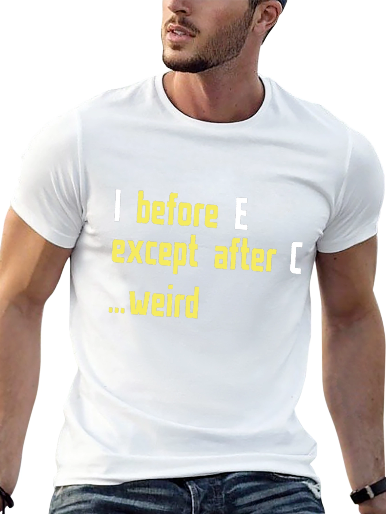 Black I Before E T-Shirt Funny Grammar Tee view 13