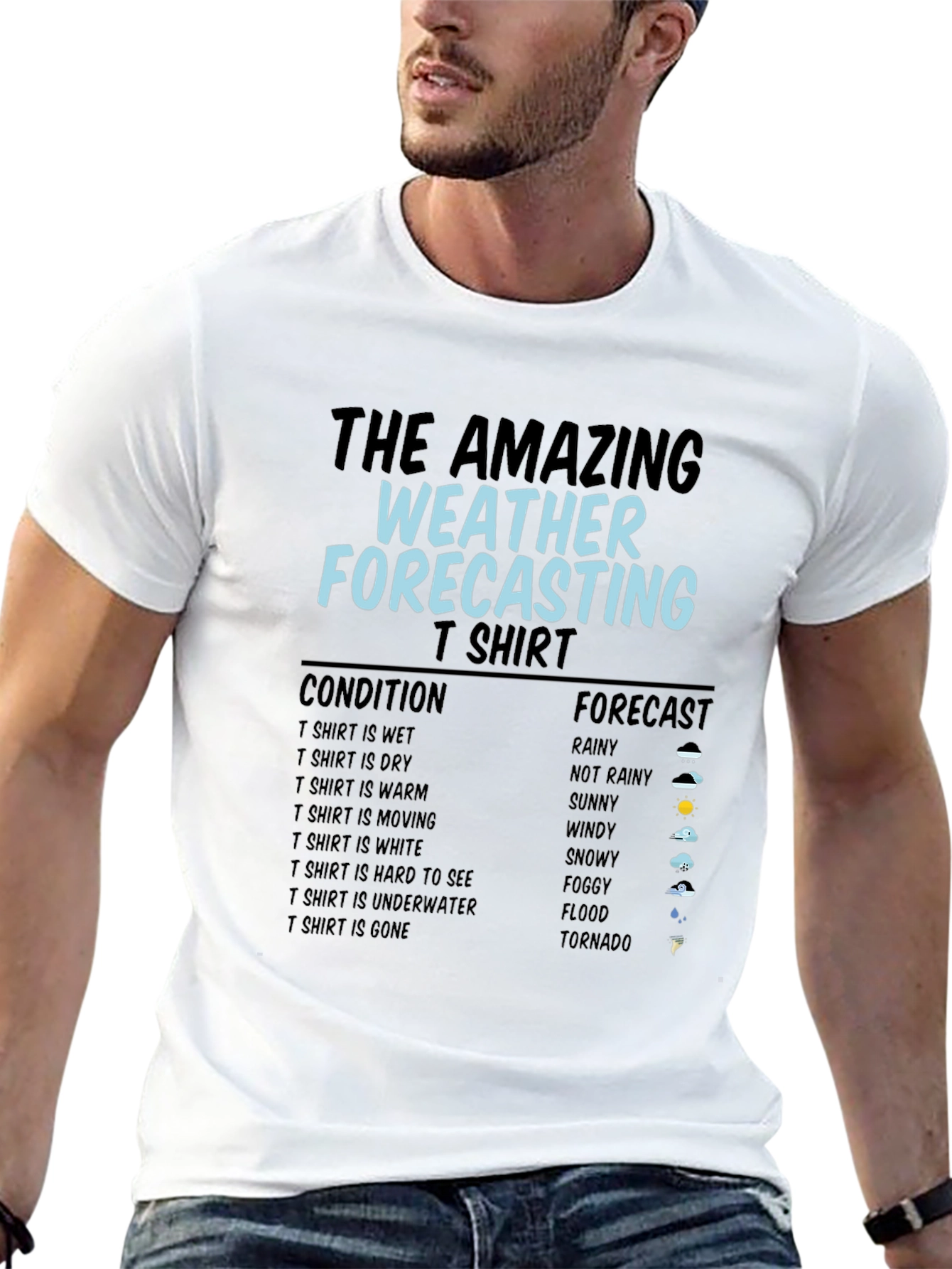 Black The Amazing Weather Forecasting T-Shirt view 13