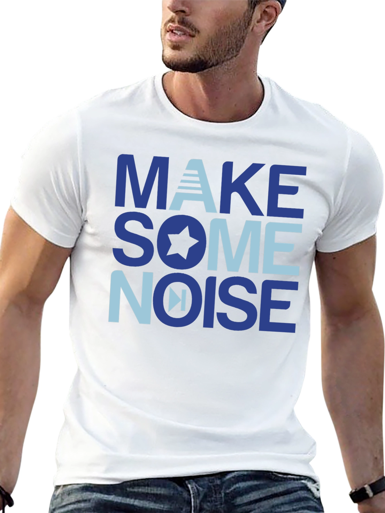 Black Make Some Noise Graphic T-Shirt - Soft Cotton Blend view 13