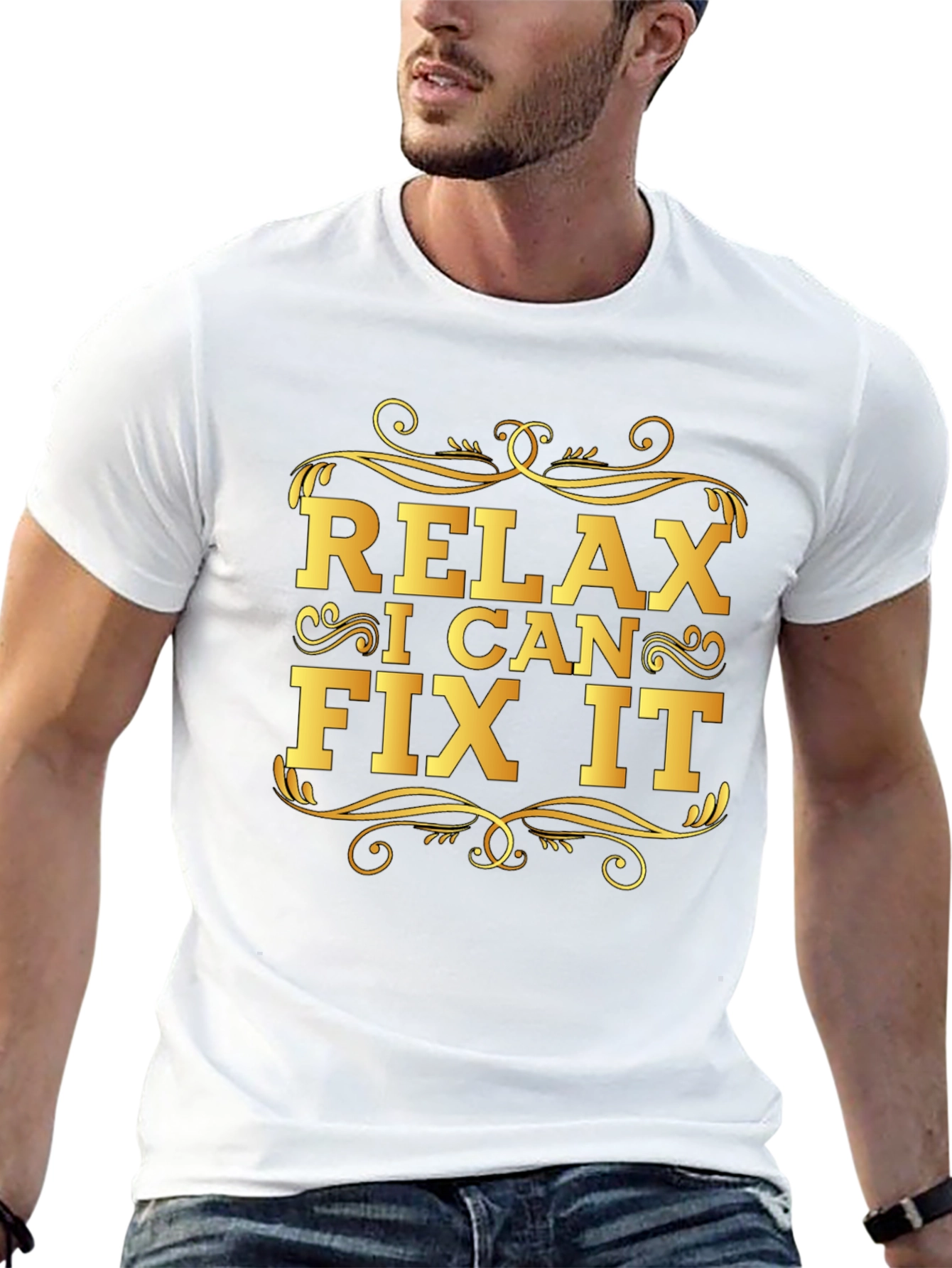Black Relax I Can Fix It T-Shirt - Funny Graphic Tee view 13