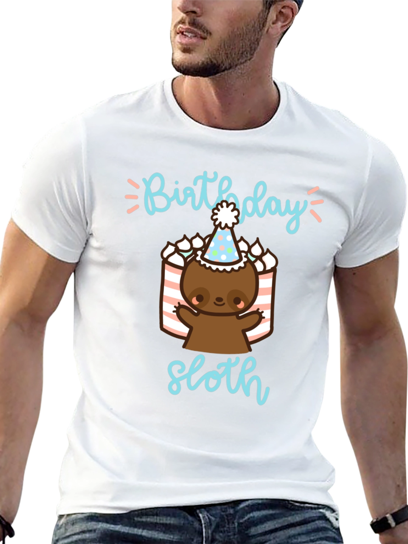 Black Birthday Sloth T-Shirt view 13