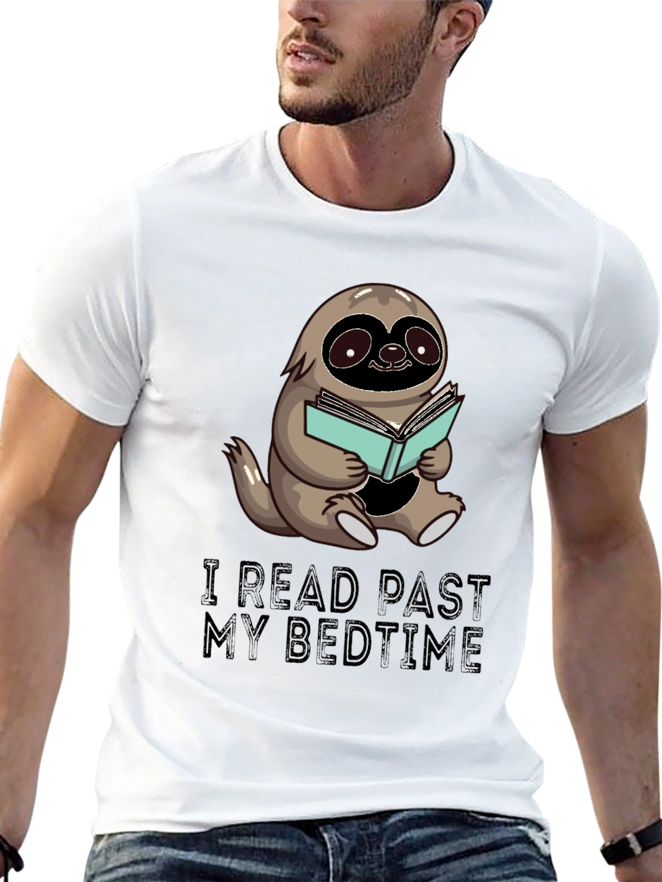Black Sloth Reading T-Shirt - I Read Past My Bedtime view 13