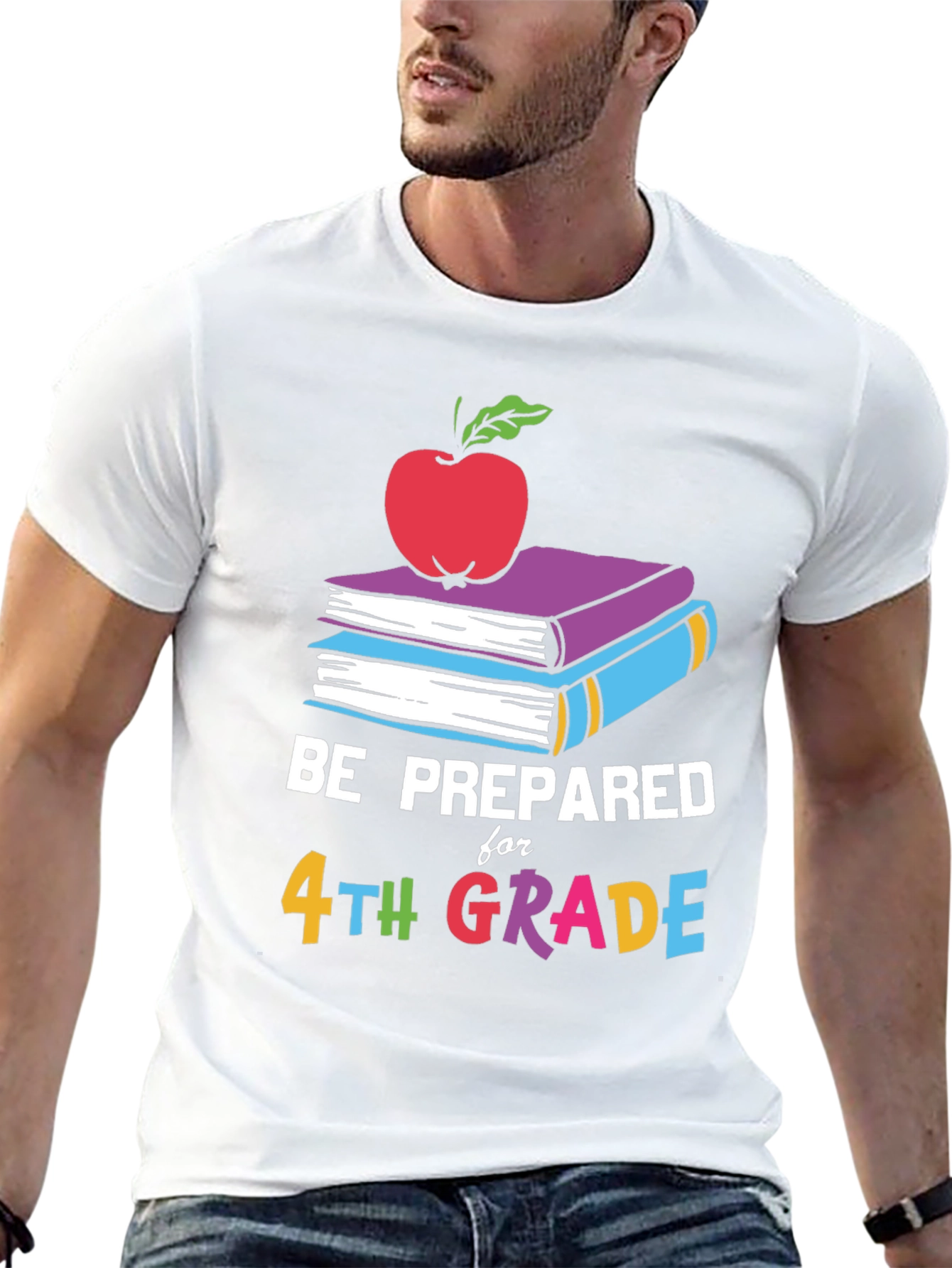 Black Be Prepared for 4th Grade T-Shirt - Back to School view 13