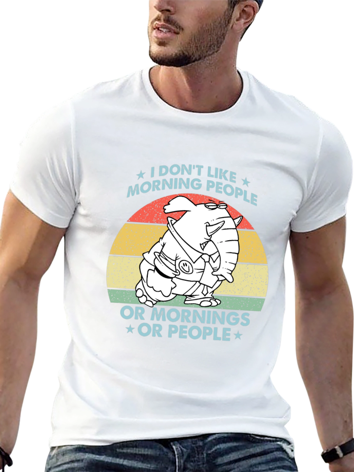 Black Funny "I Don't Like Morning People" Graphic Tee view 13