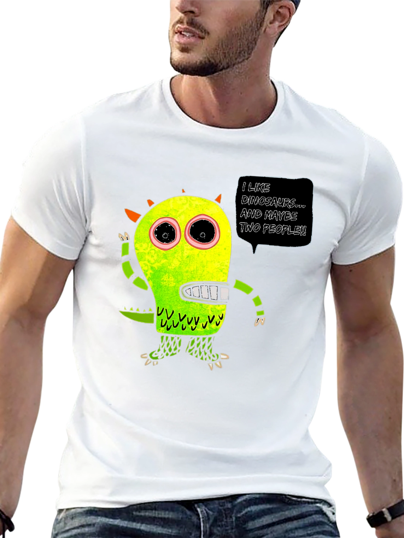 Black Dinosaur Lover T-Shirt - Funny Graphic Tee view 13