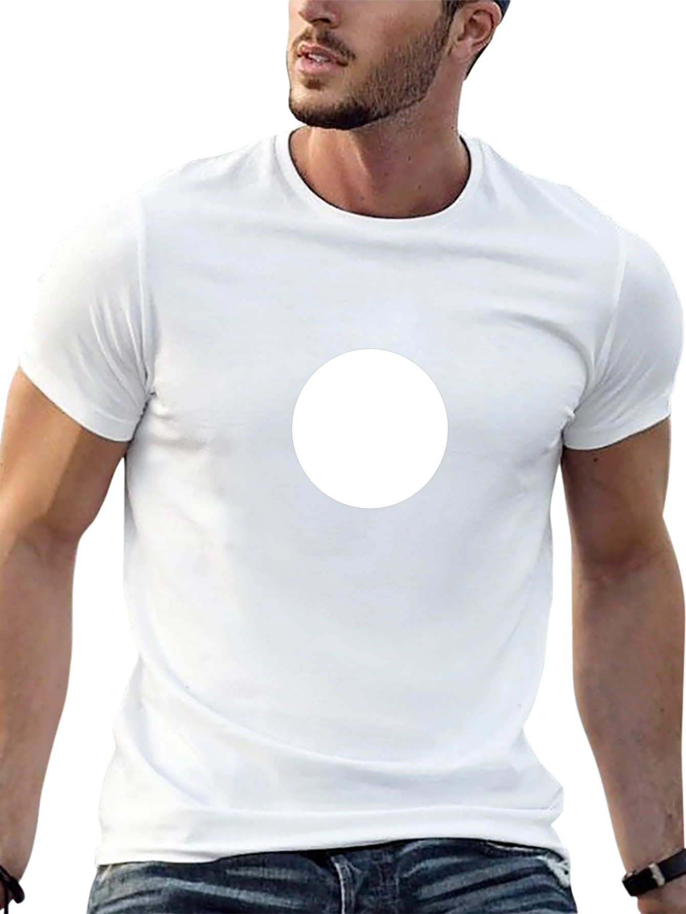 Minimalist Circle Graphic Tee - Black - 13