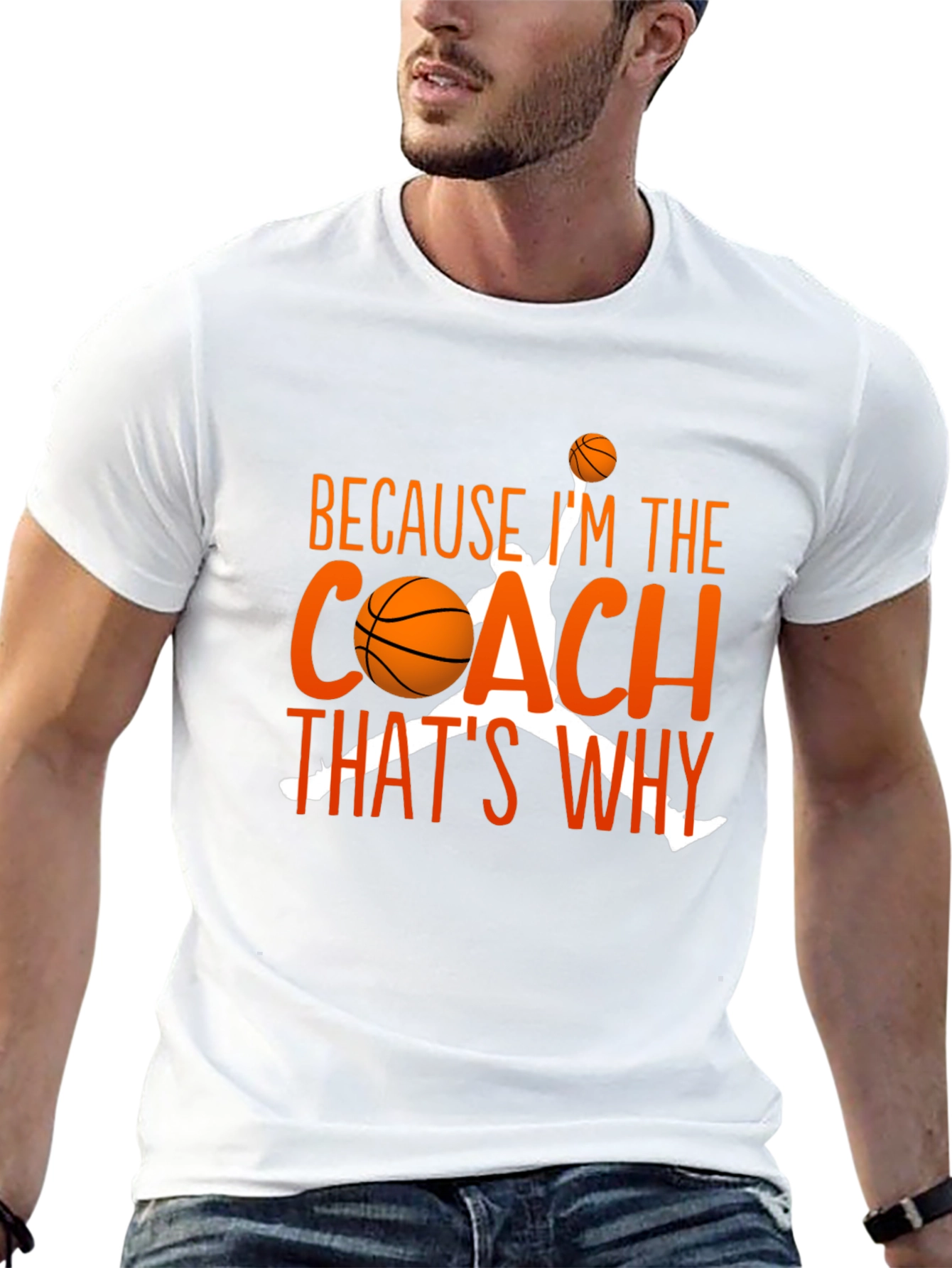 Black Basketball Coach T-Shirt - Because I'm The Coach That's Why view 13