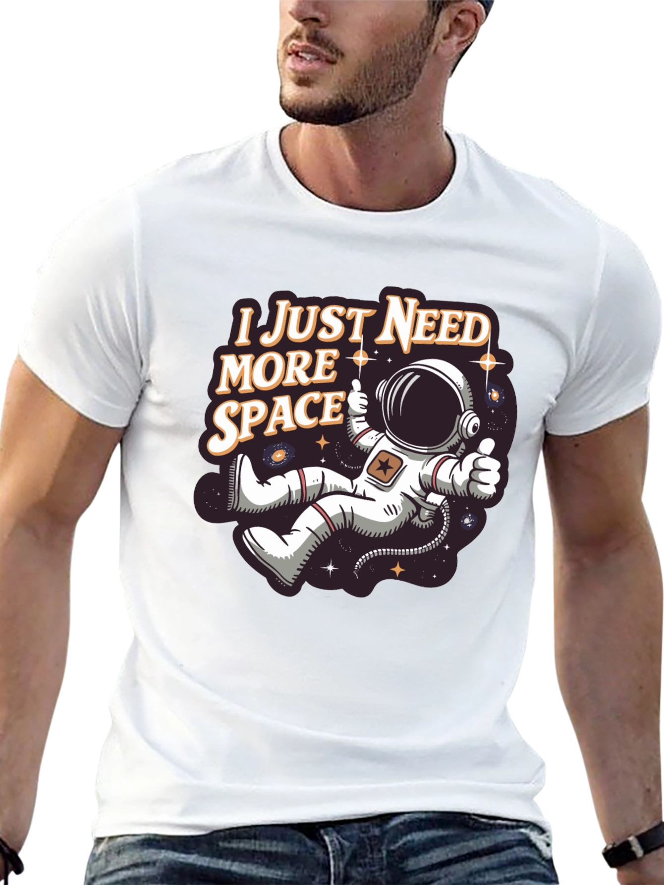 Black I Just Need More Space T-Shirt - Astronaut Design view 13