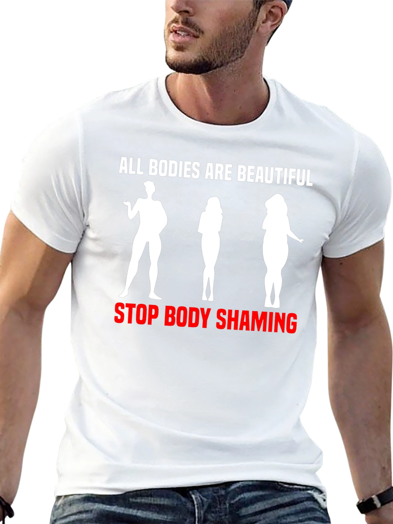 Black All Bodies are Beautiful Graphic Tee view 13