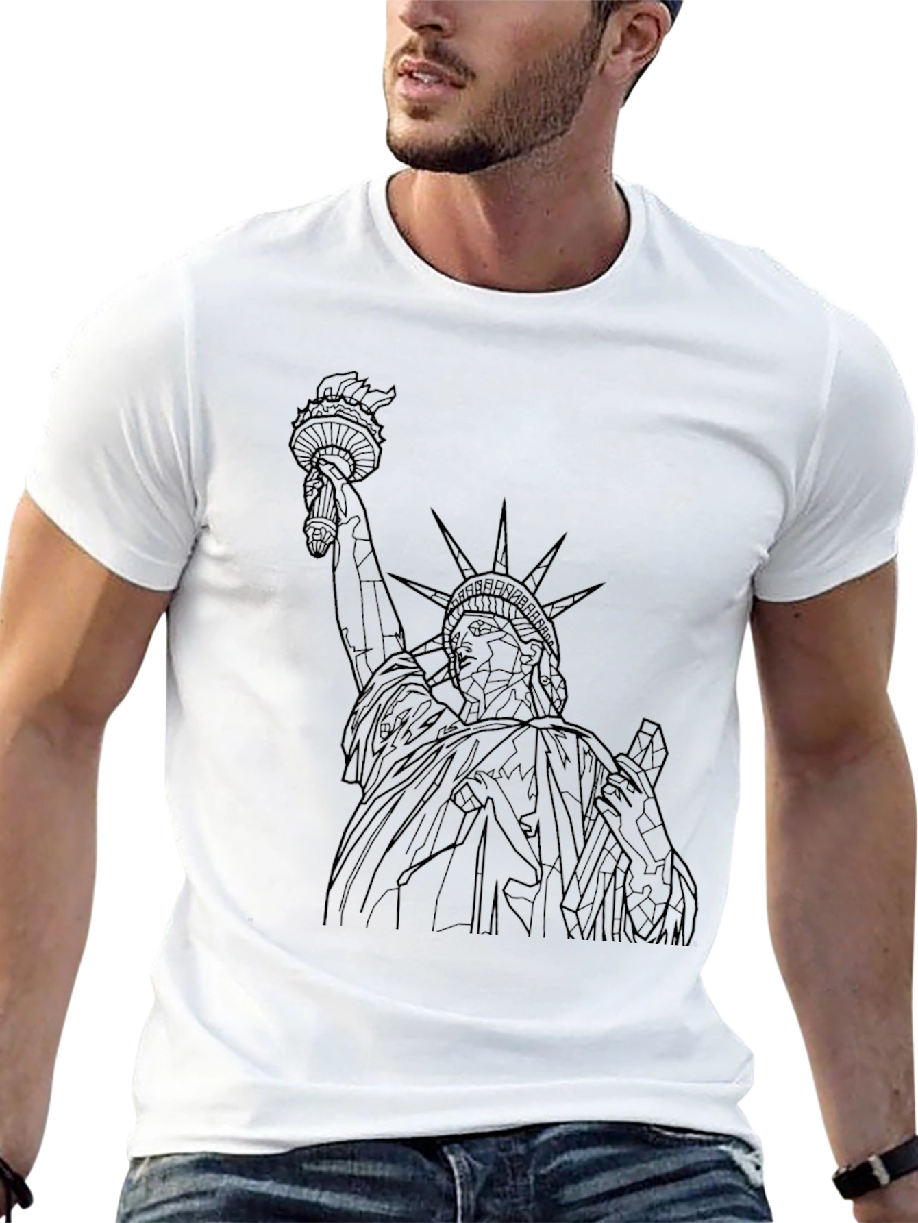 Black Statue of Liberty Graphic Tee - Black view 13
