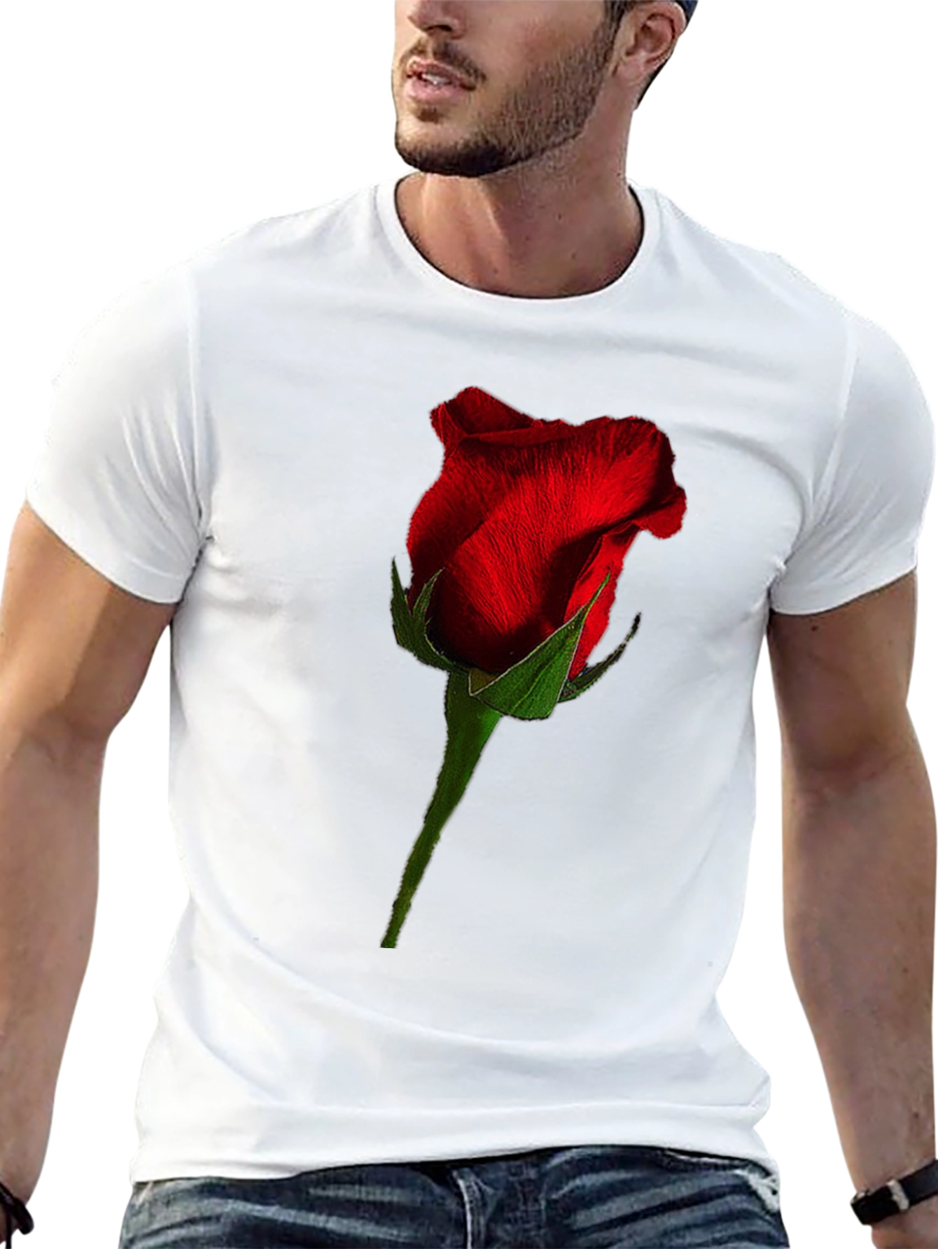 Black Rose Graphic Black T-Shirt - Floral Casual Tee view 13