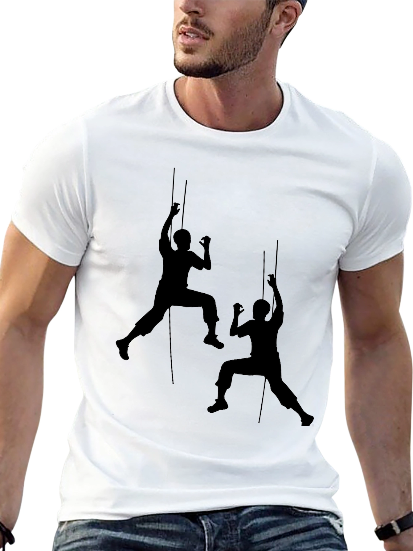 Black Black Climbing Silhouette T-Shirt view 13