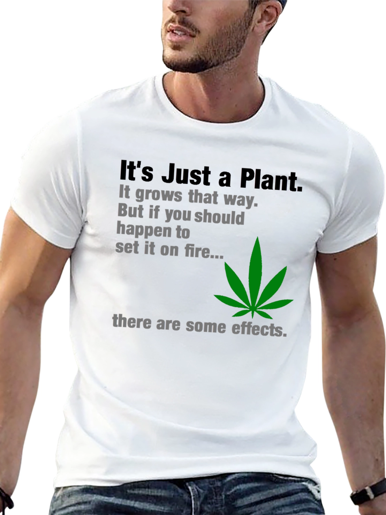 Black It's Just a Plant T-Shirt view 13