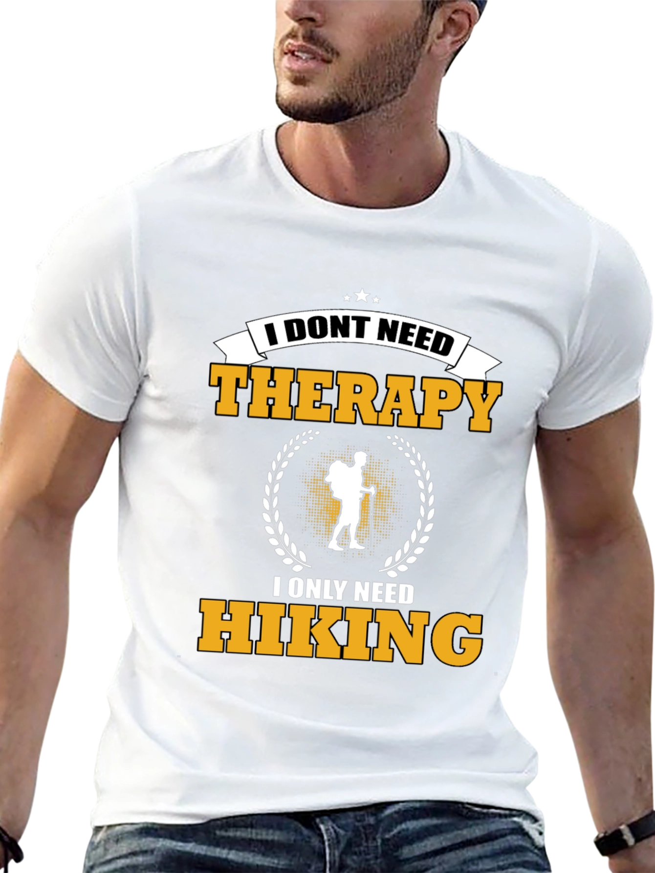 Black Hiking Therapy T-Shirt view 13