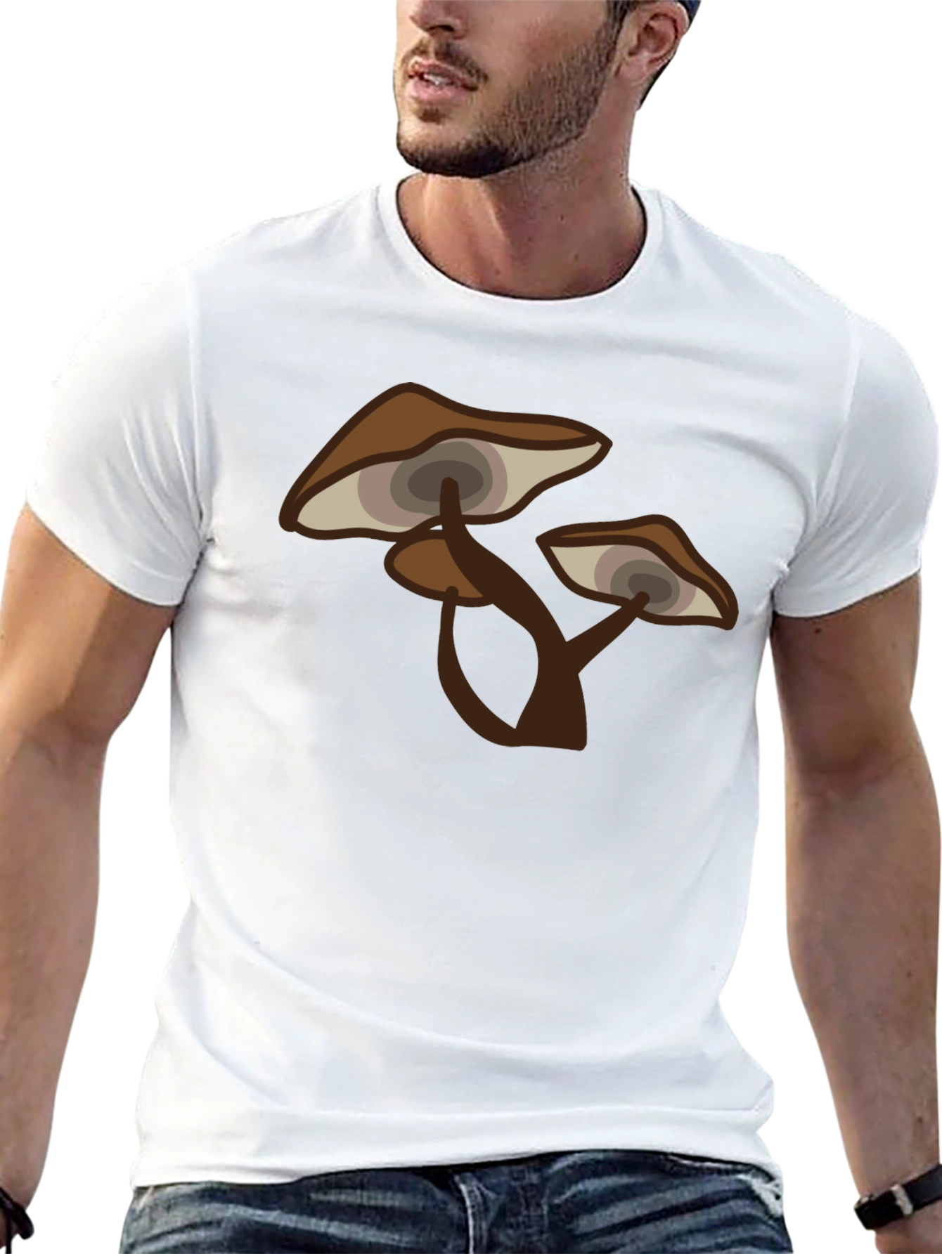 Black Psychedelic Mushroom Graphic Tee - Men's Black T-Shirt view 13