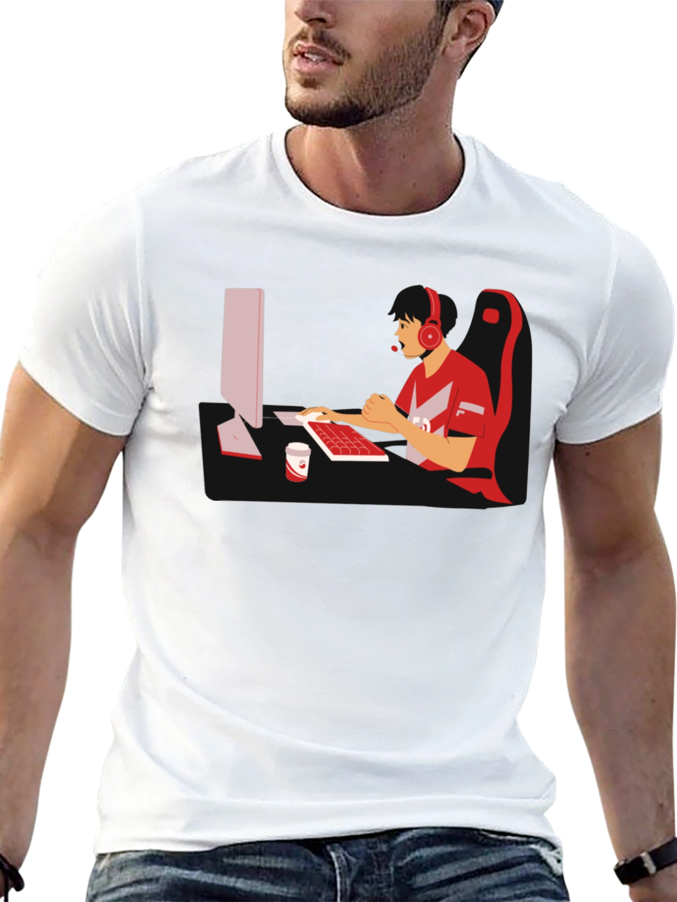 Black Gamer Graphic T-Shirt - Black Cotton Blend view 13