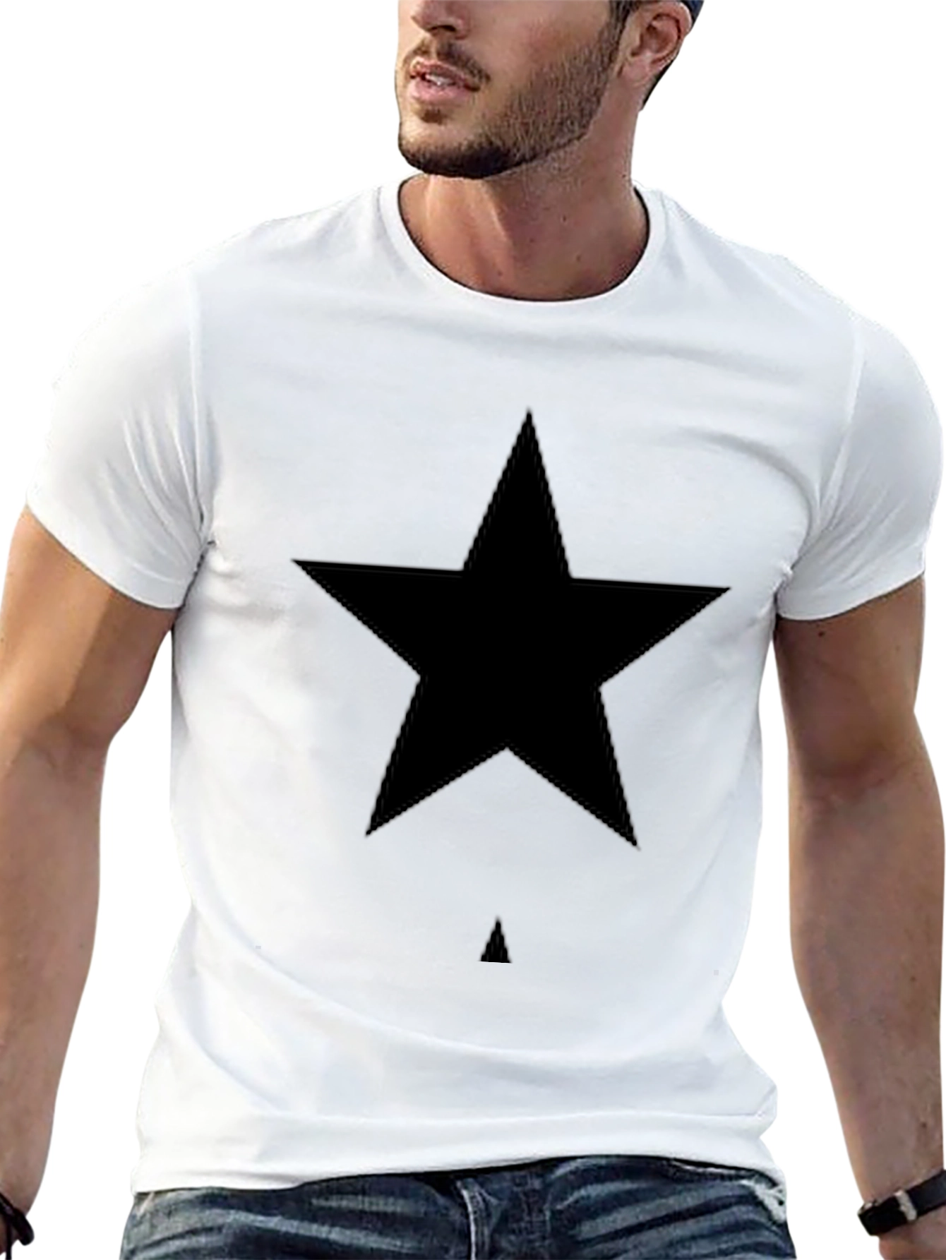 Black Black Star Graphic Tee - Modern Minimalist Design view 13