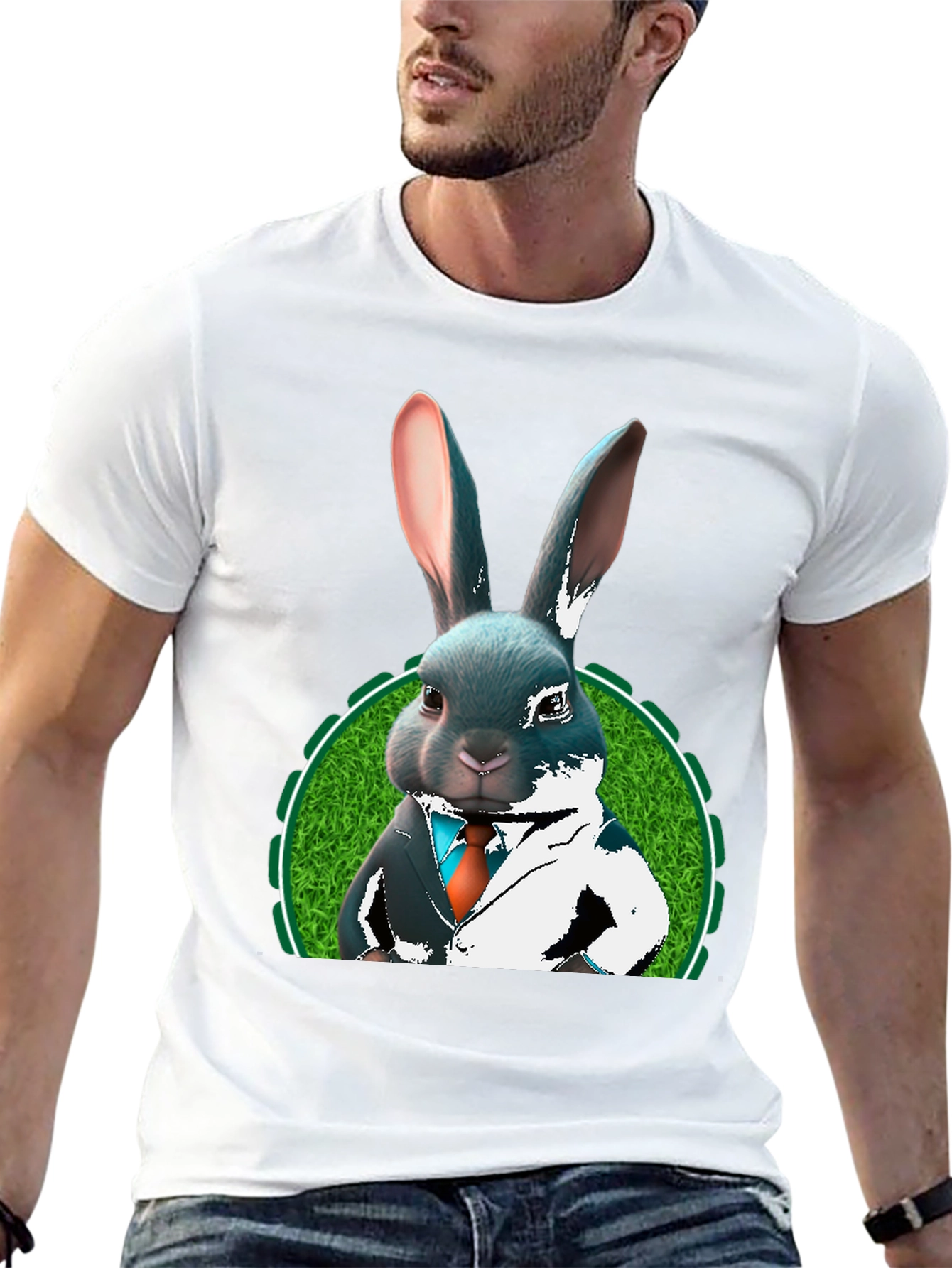 Black Sophisticated Rabbit T-Shirt - Black view 13