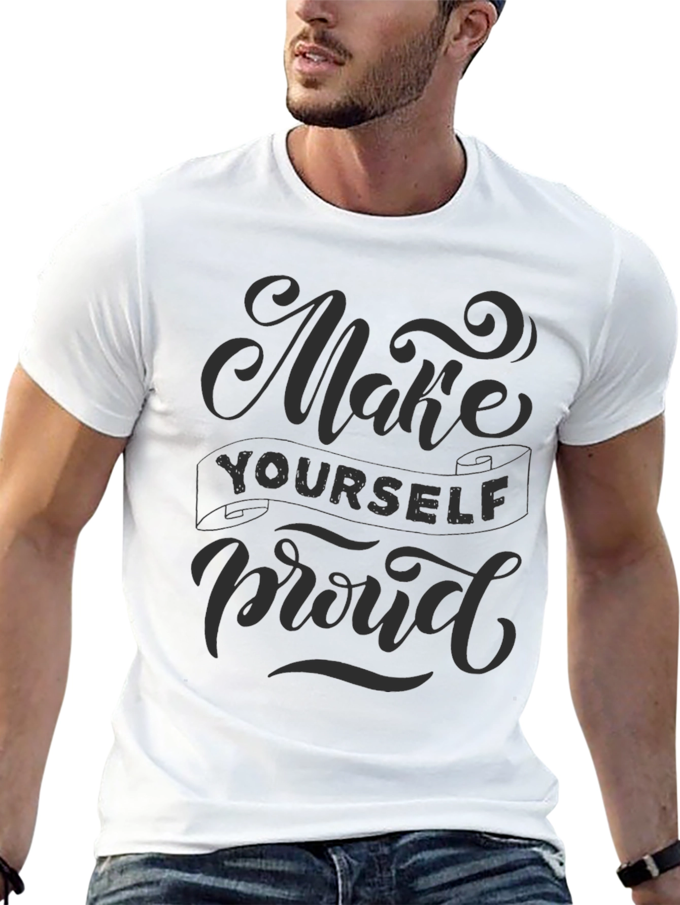 Black Make Yourself Proud Graphic Tee - Mens Black T-Shirt view 13