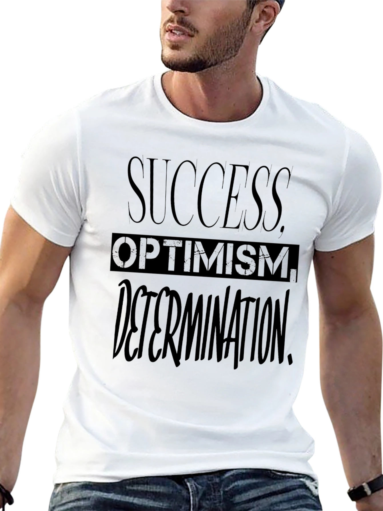 Black Success Optimism Determination Black T-Shirt view 13