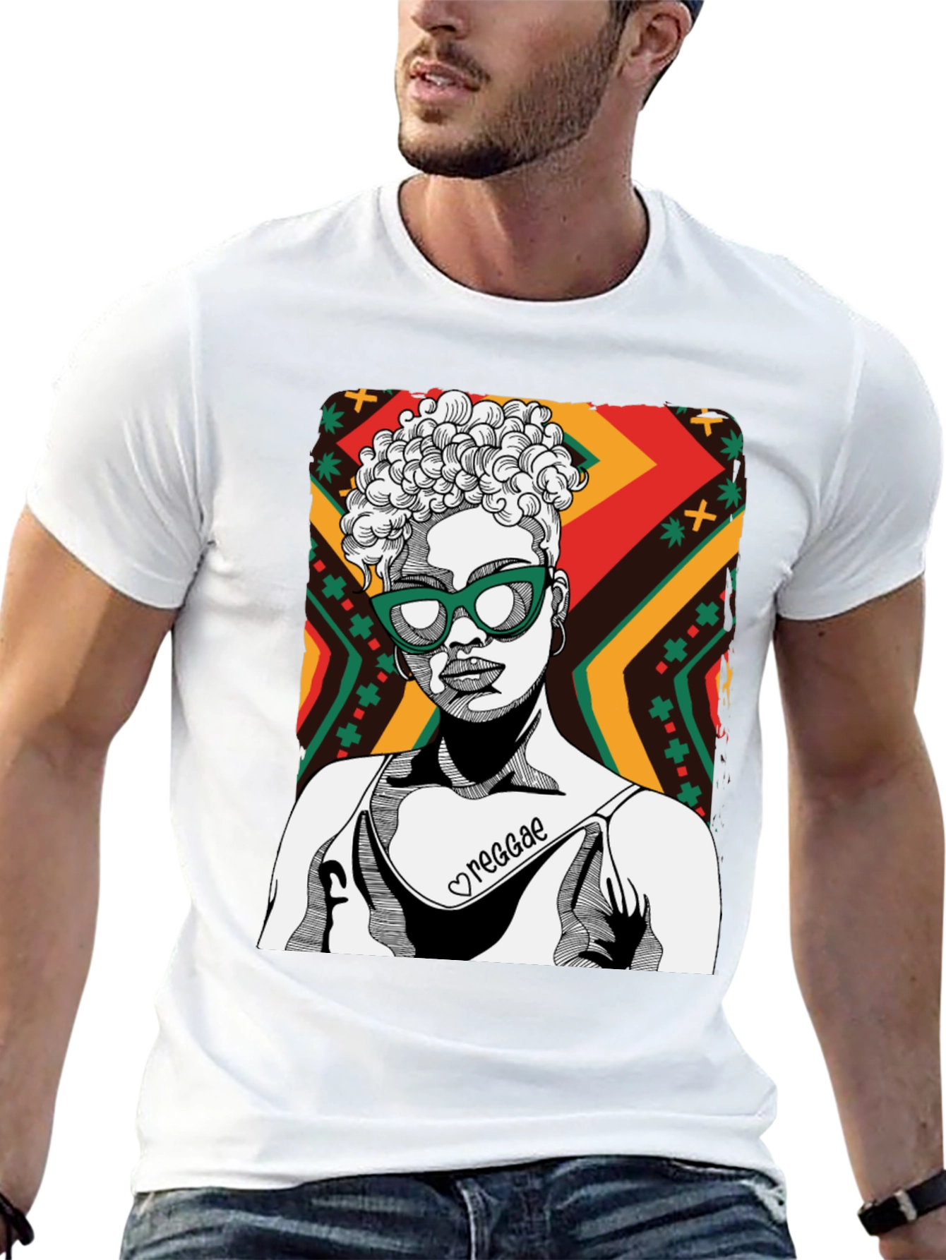Black Reggae Girl Black Graphic Tee - Cool Unisex Shirt view 13