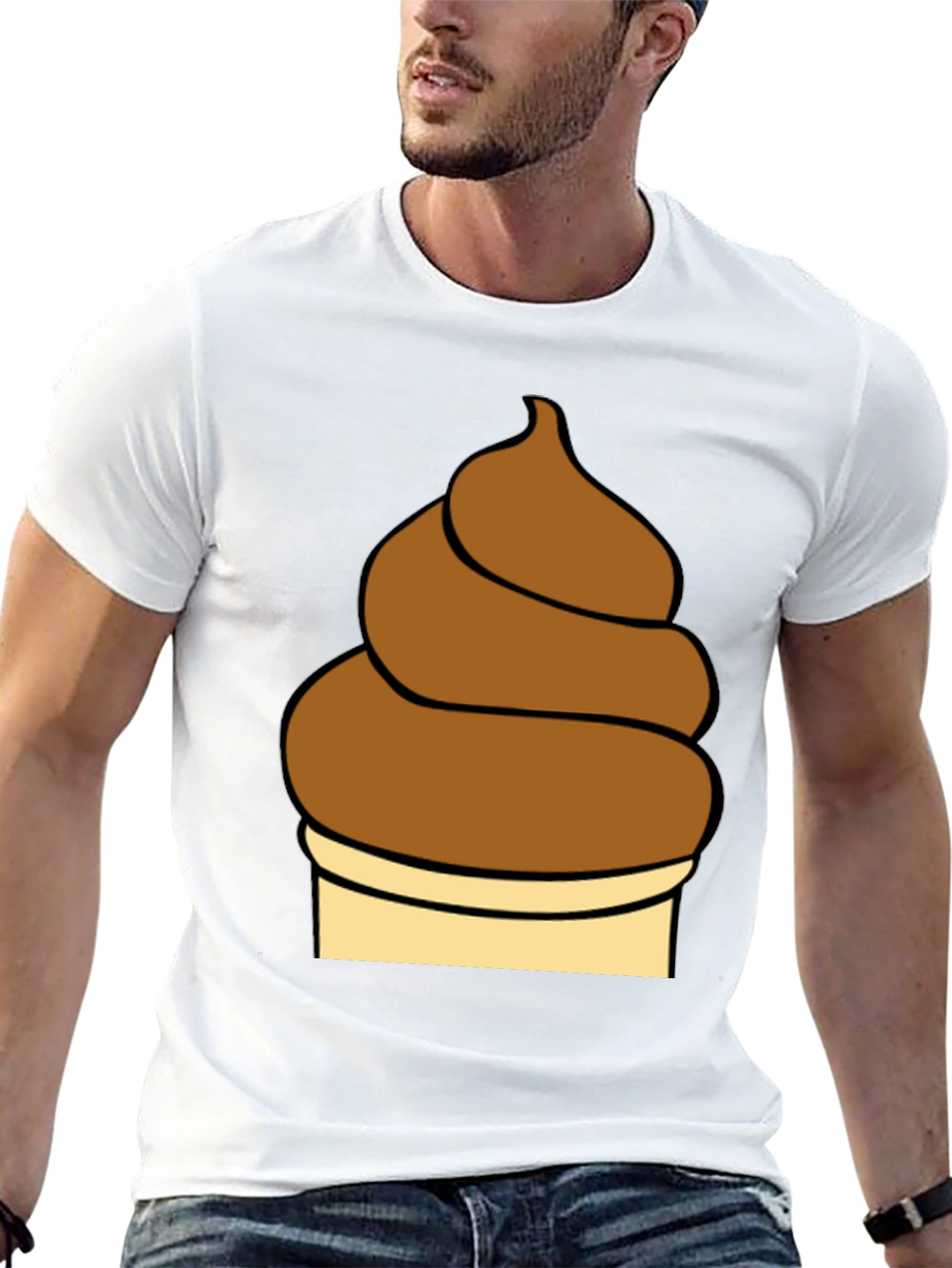 Black Novelty Brown Swirl Graphic Black T-Shirt view 13