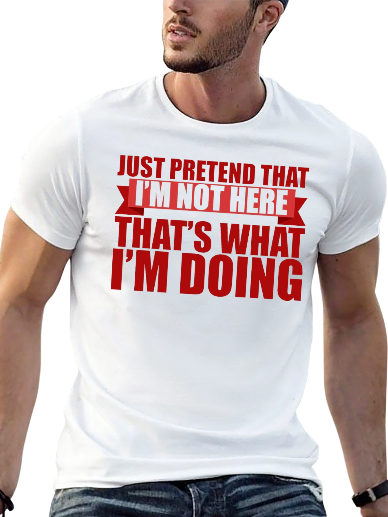 Black Just Pretend T-Shirt - Funny Introvert Tee view 13