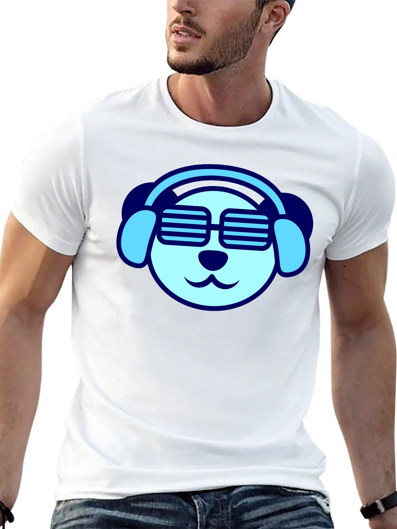 Black Cool Dog Tee - Headphones & Shades view 13