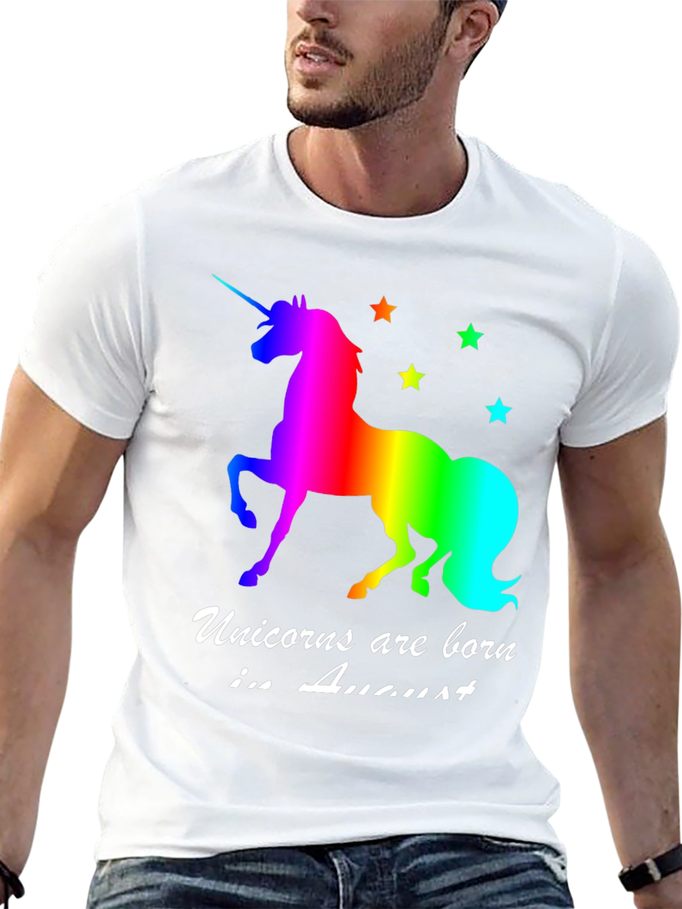 Black Unicorns Are Born In August T-Shirt view 13
