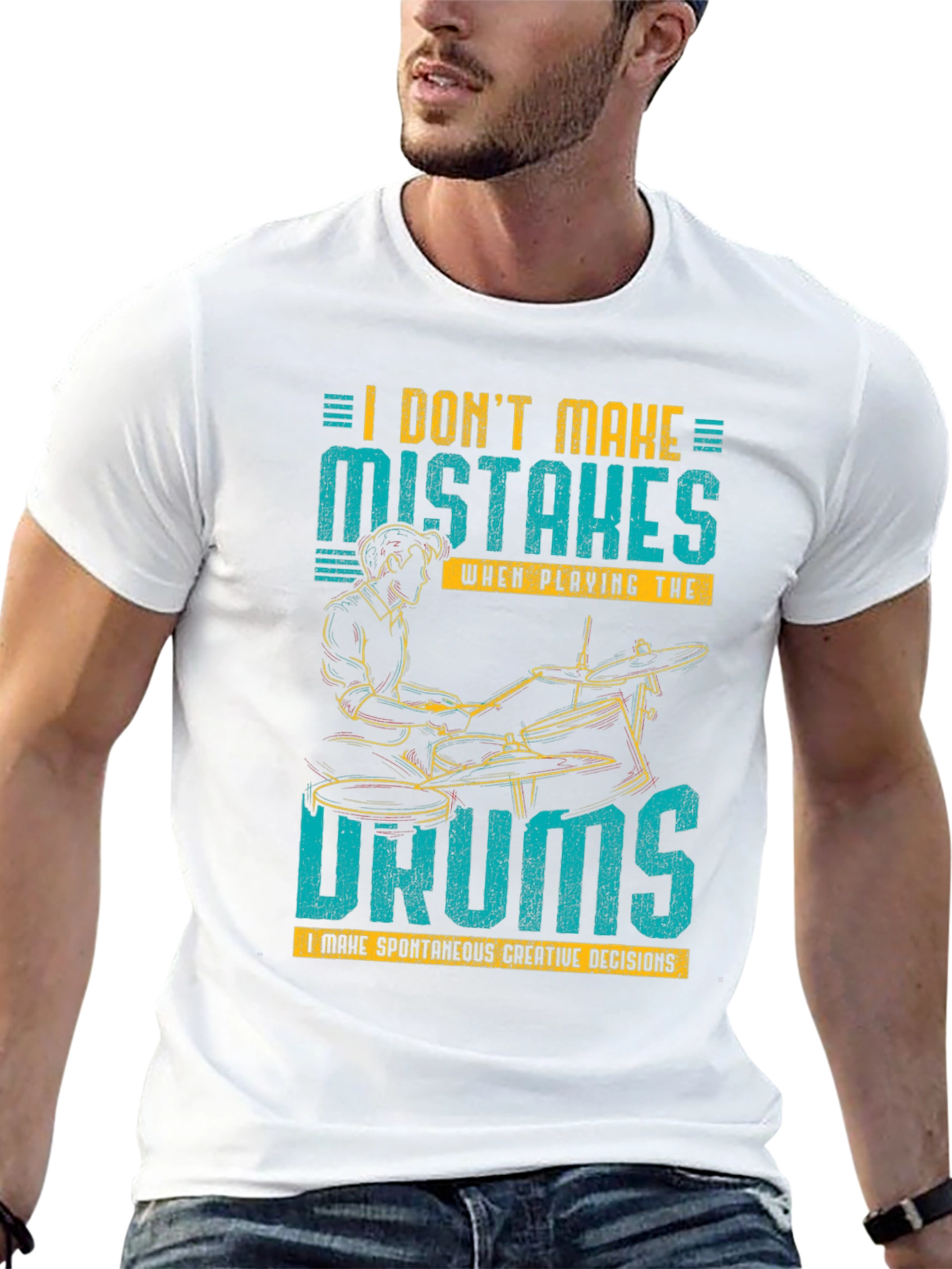 Black Drummer T-Shirt: I Don't Make Mistakes! view 13