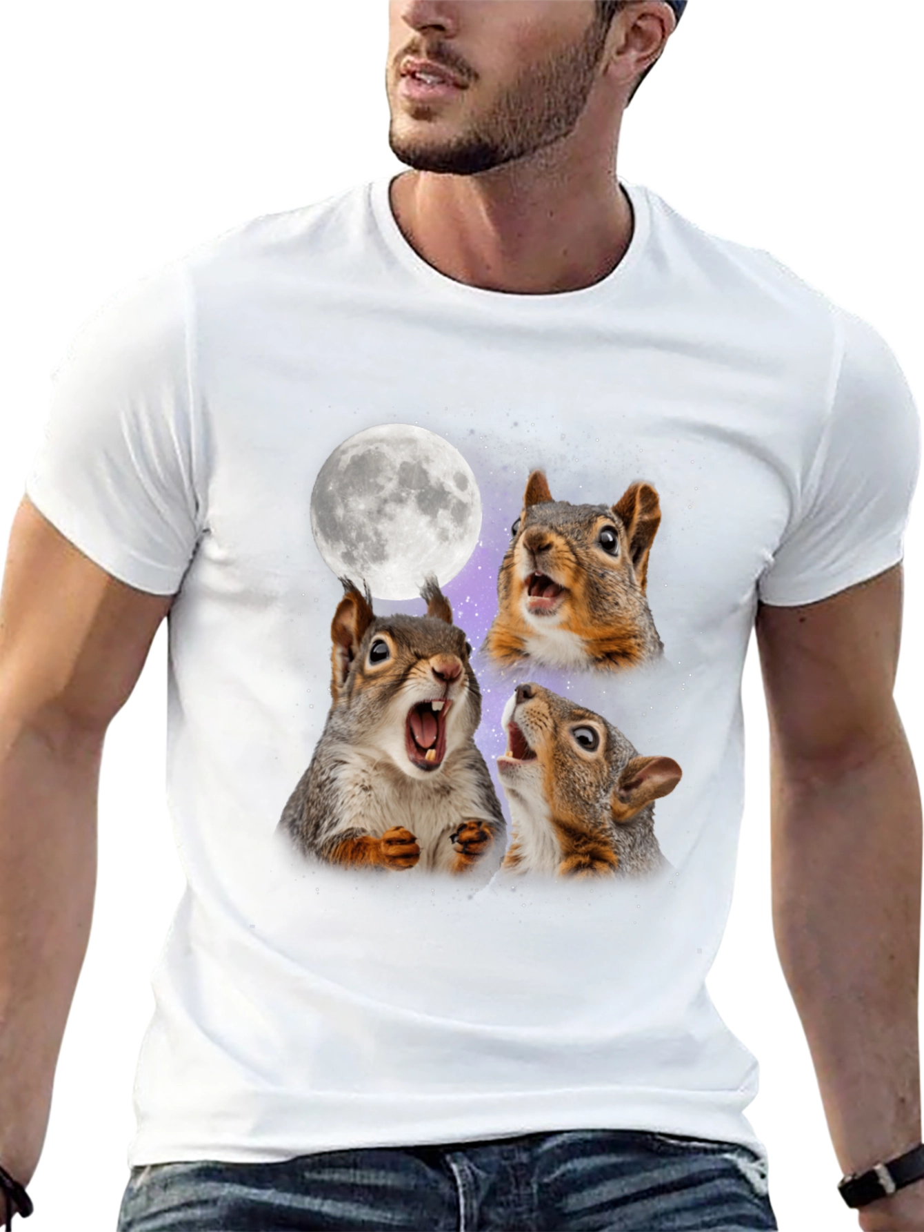 Black Squirrel Moon Howl T-Shirt view 13