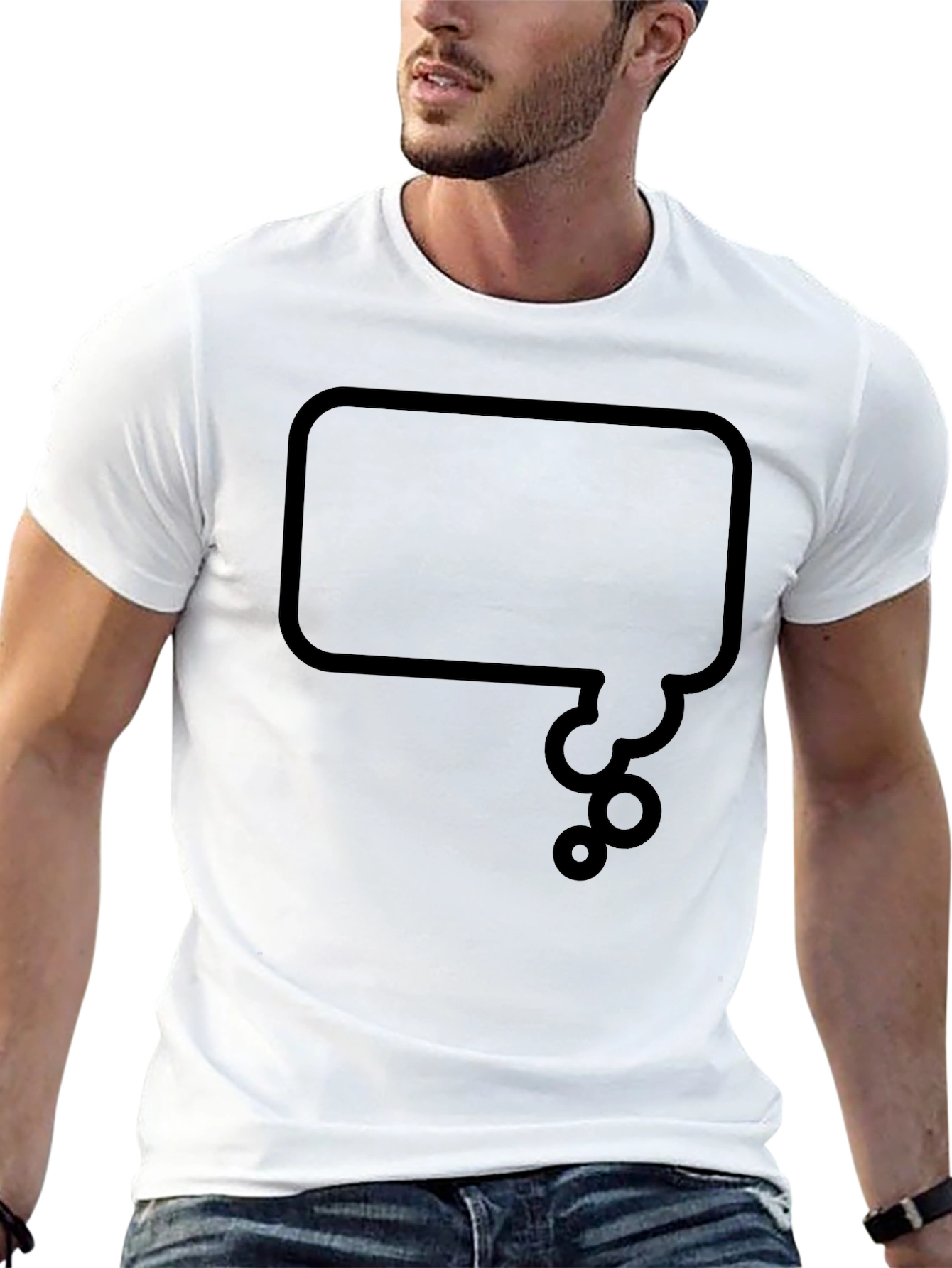 Black Thinking Bubble Graphic Tee - Black Casual Shirt view 13