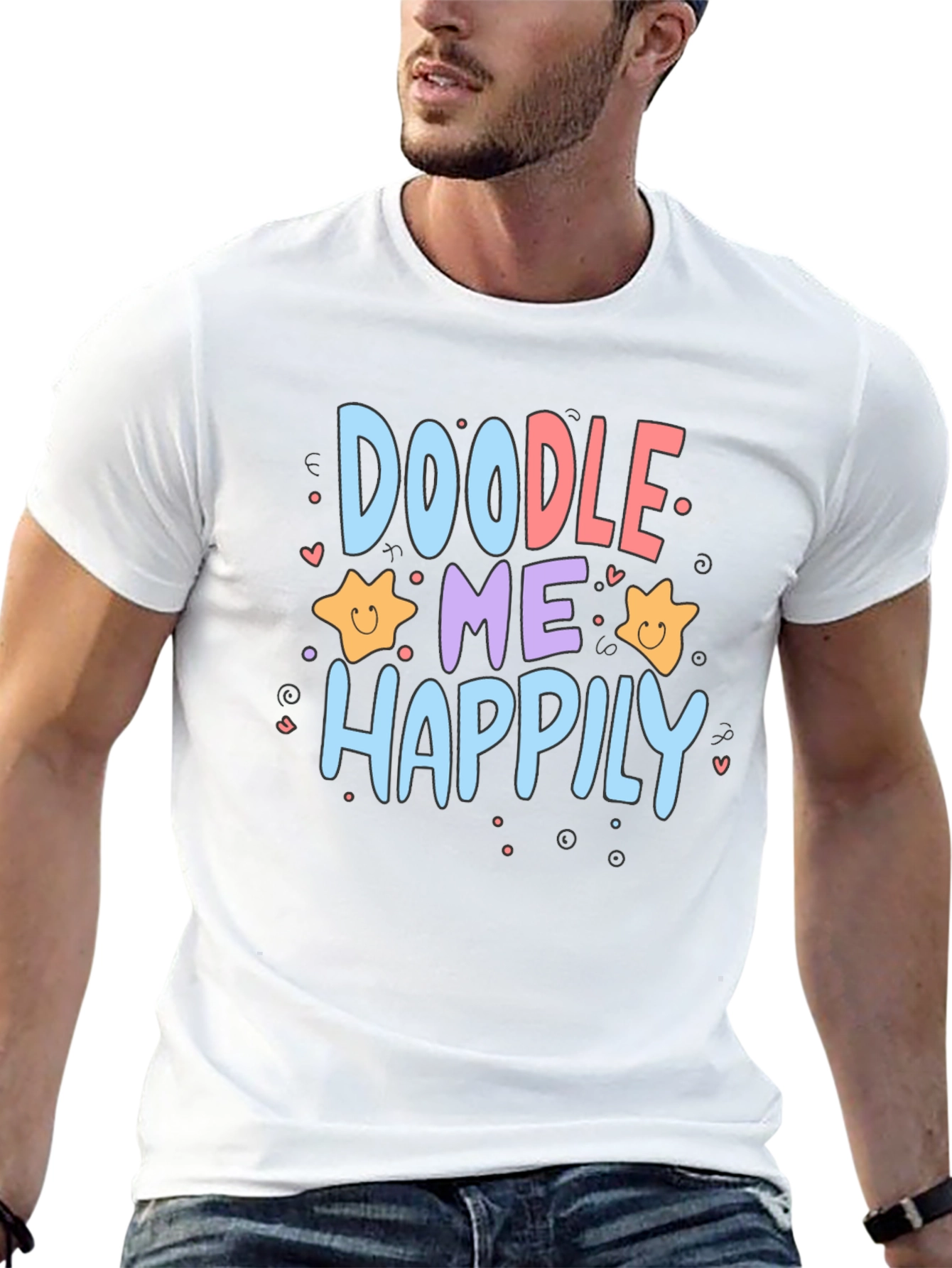 Doodle Me Happily Graphic T-Shirt - 13