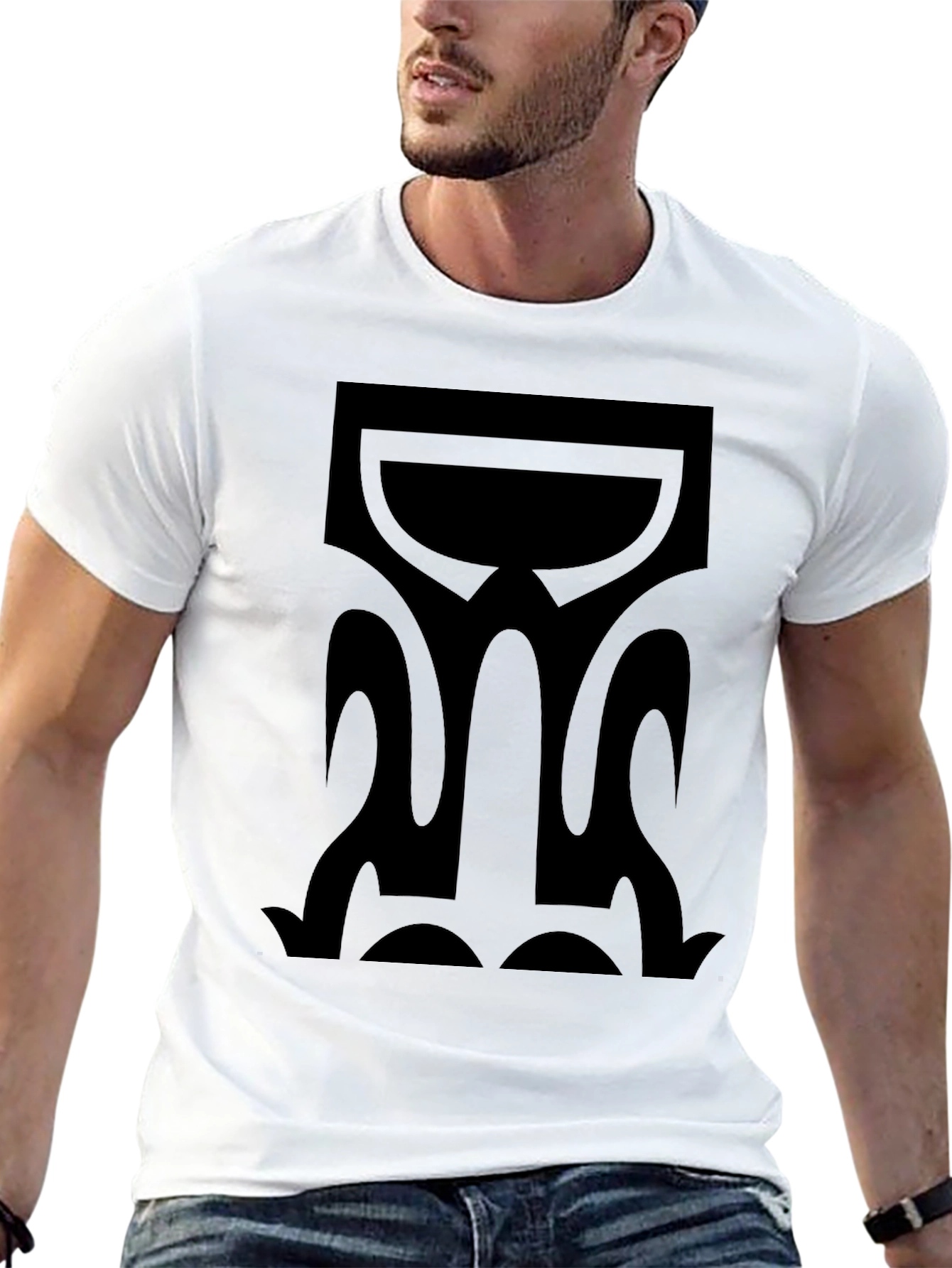 Black Abstract Graphic Black T-Shirt view 13