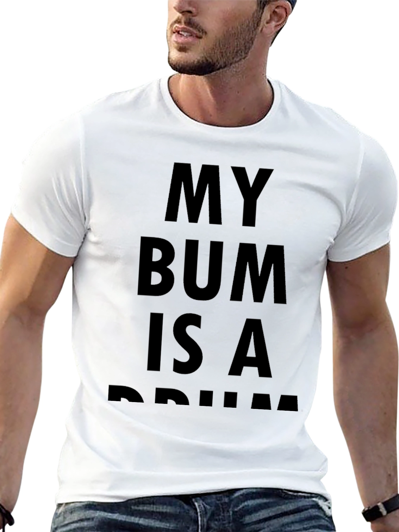 Black My Bum Is A Drum Black T-Shirt view 13