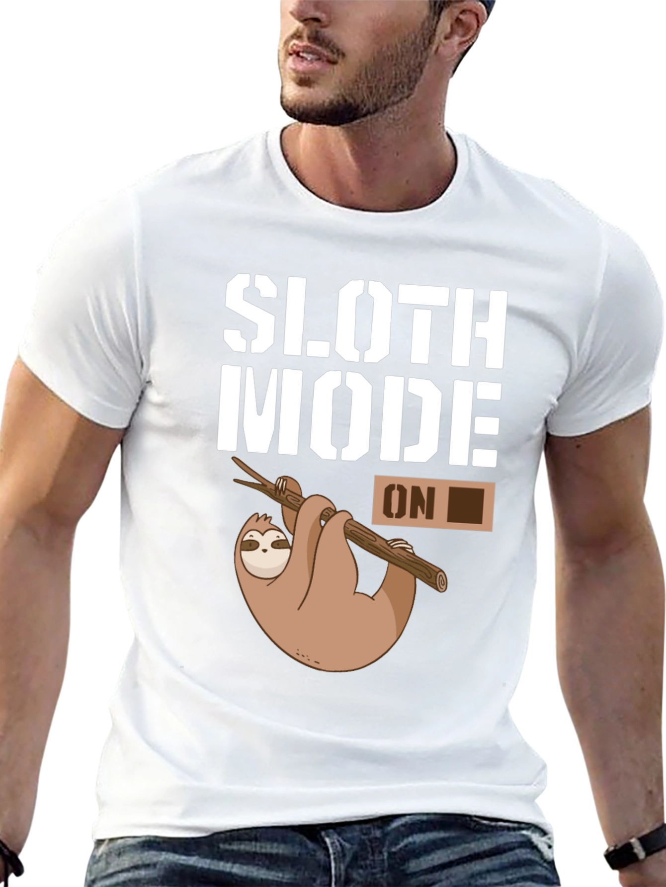 Black Sloth Mode On Graphic T-Shirt - Black Casual Tee view 13