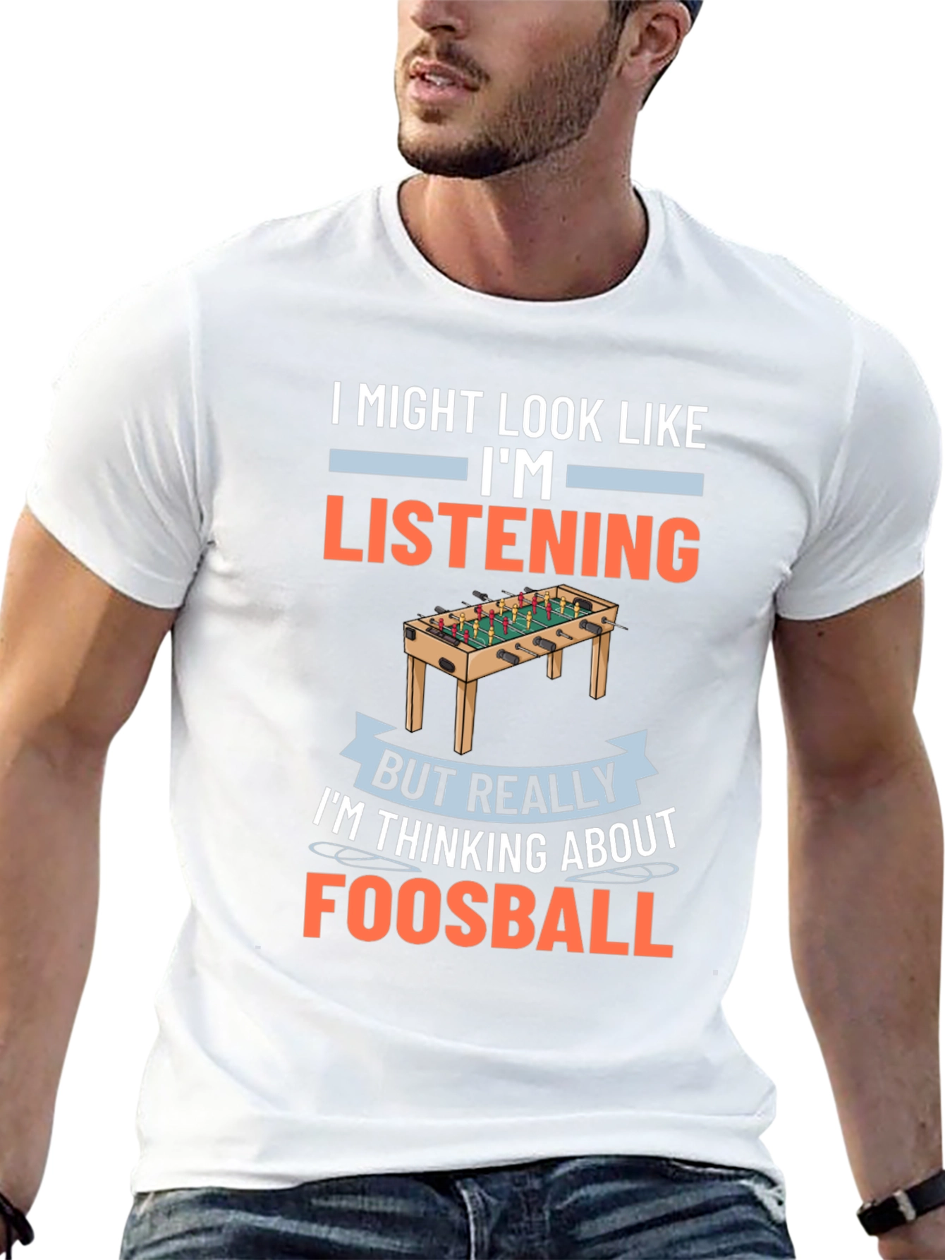 Black Foosball T-Shirt - I'm Thinking About Foosball view 13