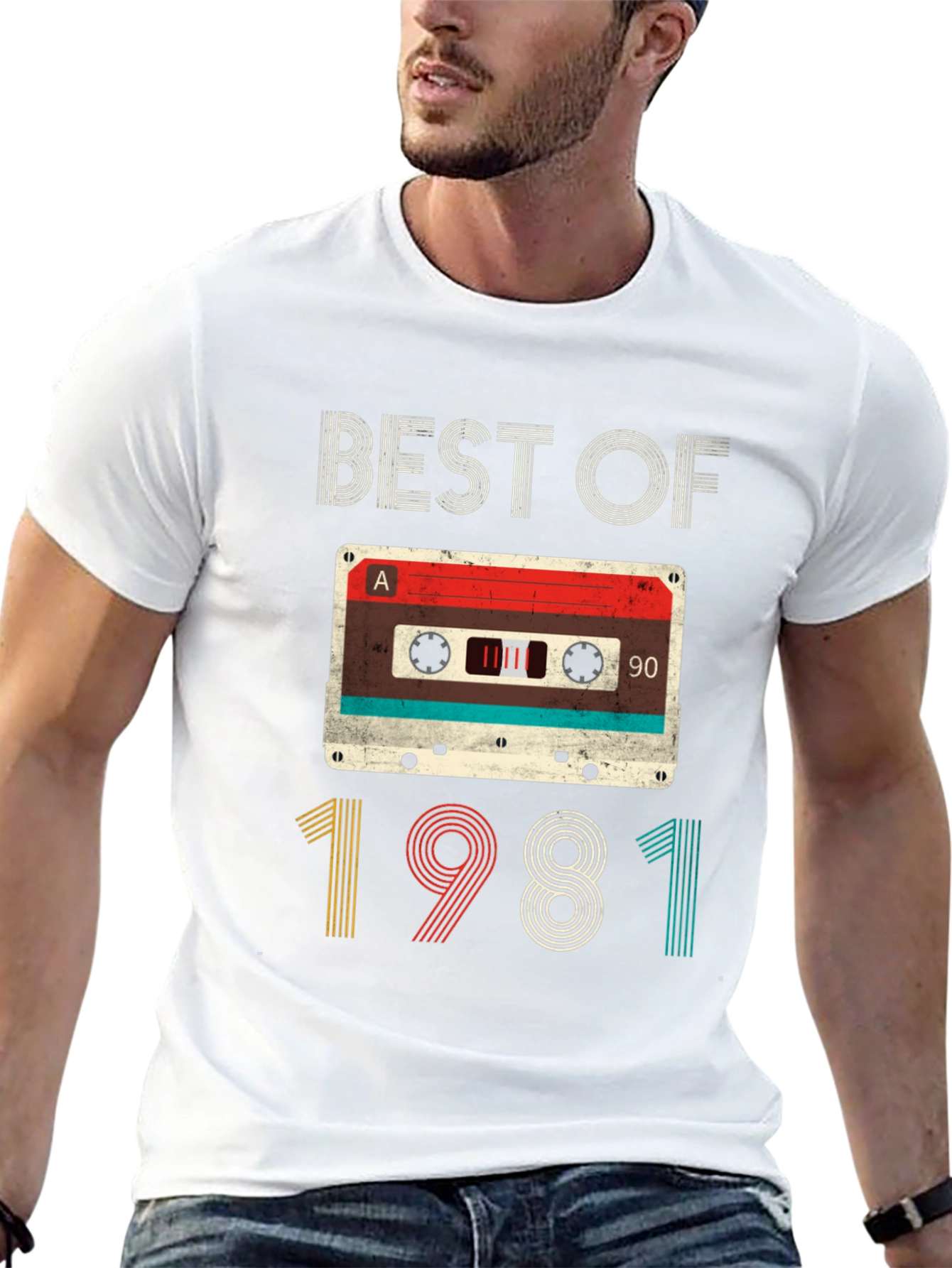 Black Best of 1981 Vintage Cassette T-Shirt view 13
