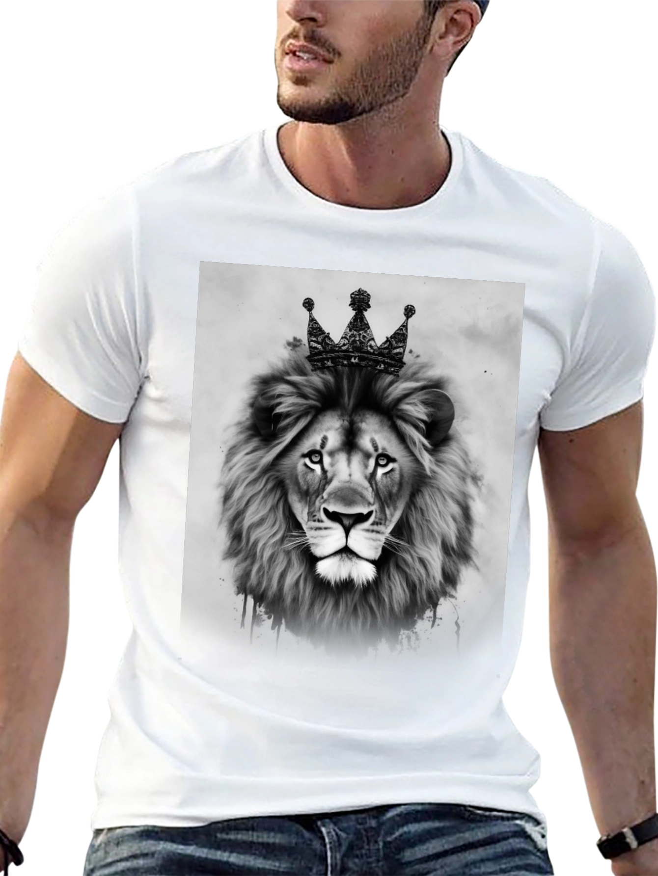 Black Lion King Graphic Tee - Black Unisex T-Shirt view 13