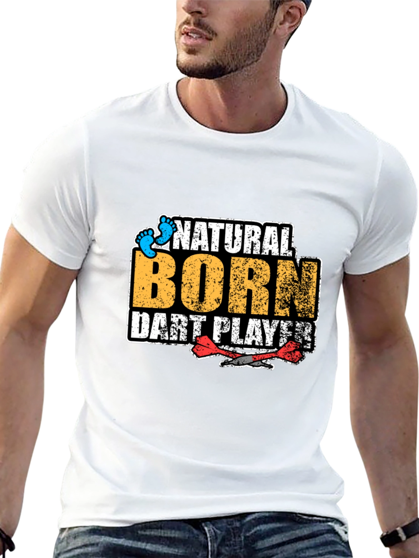 Black Natural Born Dart Player Graphic Tee view 13