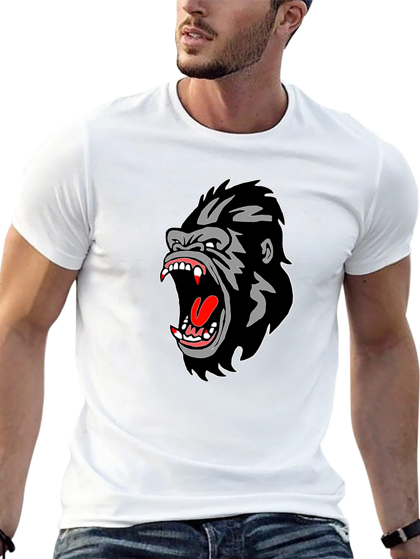 Black Gorilla Graphic Print Black T-Shirt view 13