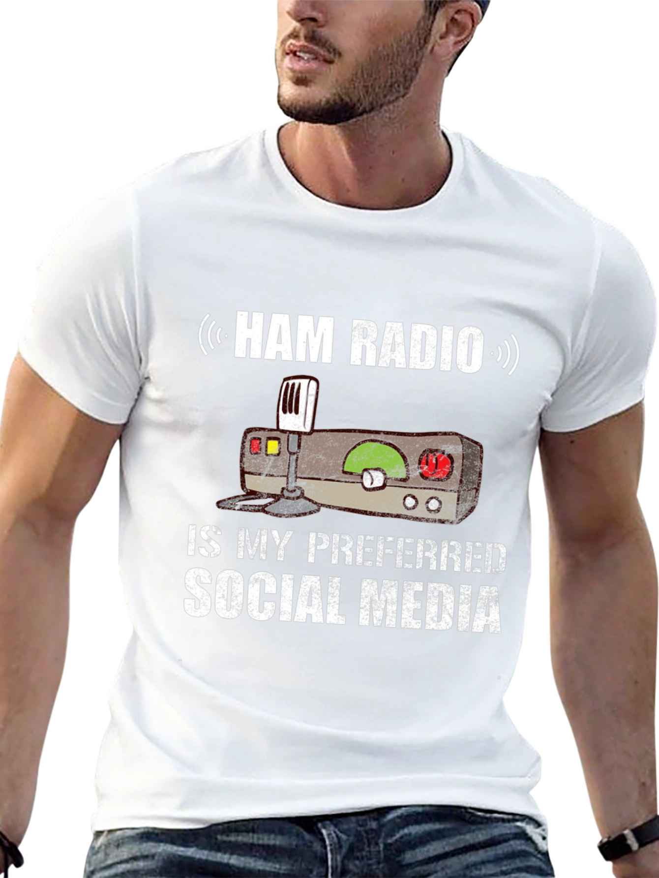 Black Ham Radio Social Media T-Shirt view 13