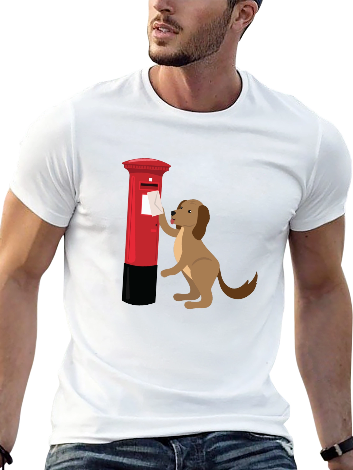 Black Dog Posting Letter Graphic T-Shirt view 13