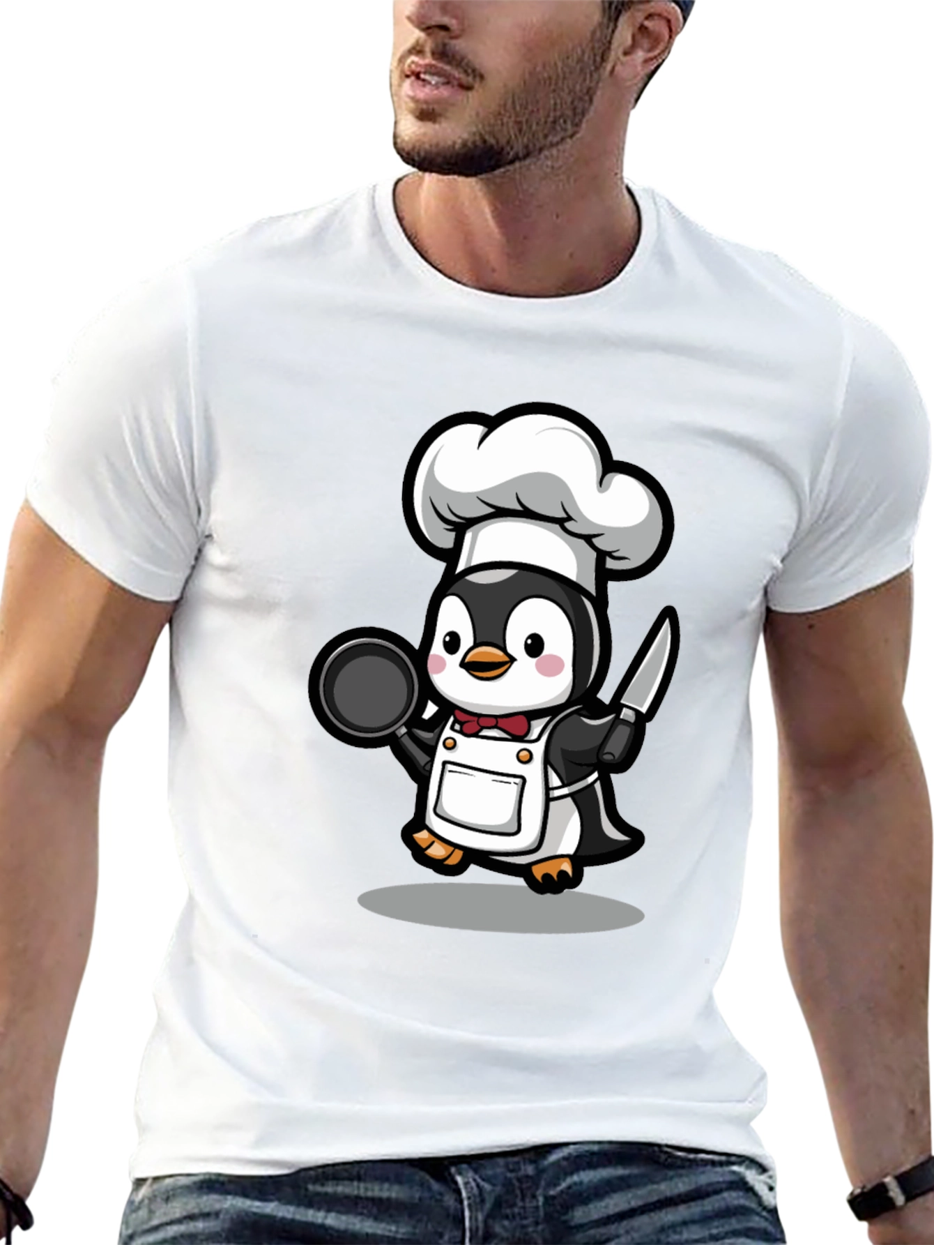 Black Chef Penguin Graphic T-Shirt view 13